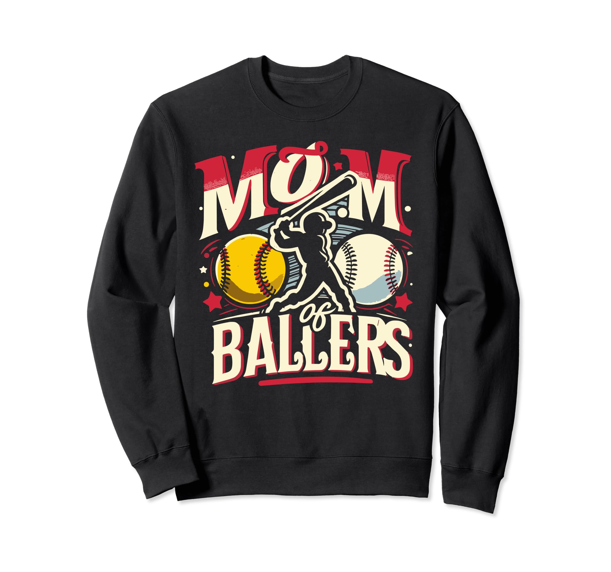 Mom Ballers Mom Baseball And Sweatshirt - Unique Graphic for Adults - T-Shirt, Sweatshirt, Hoodie