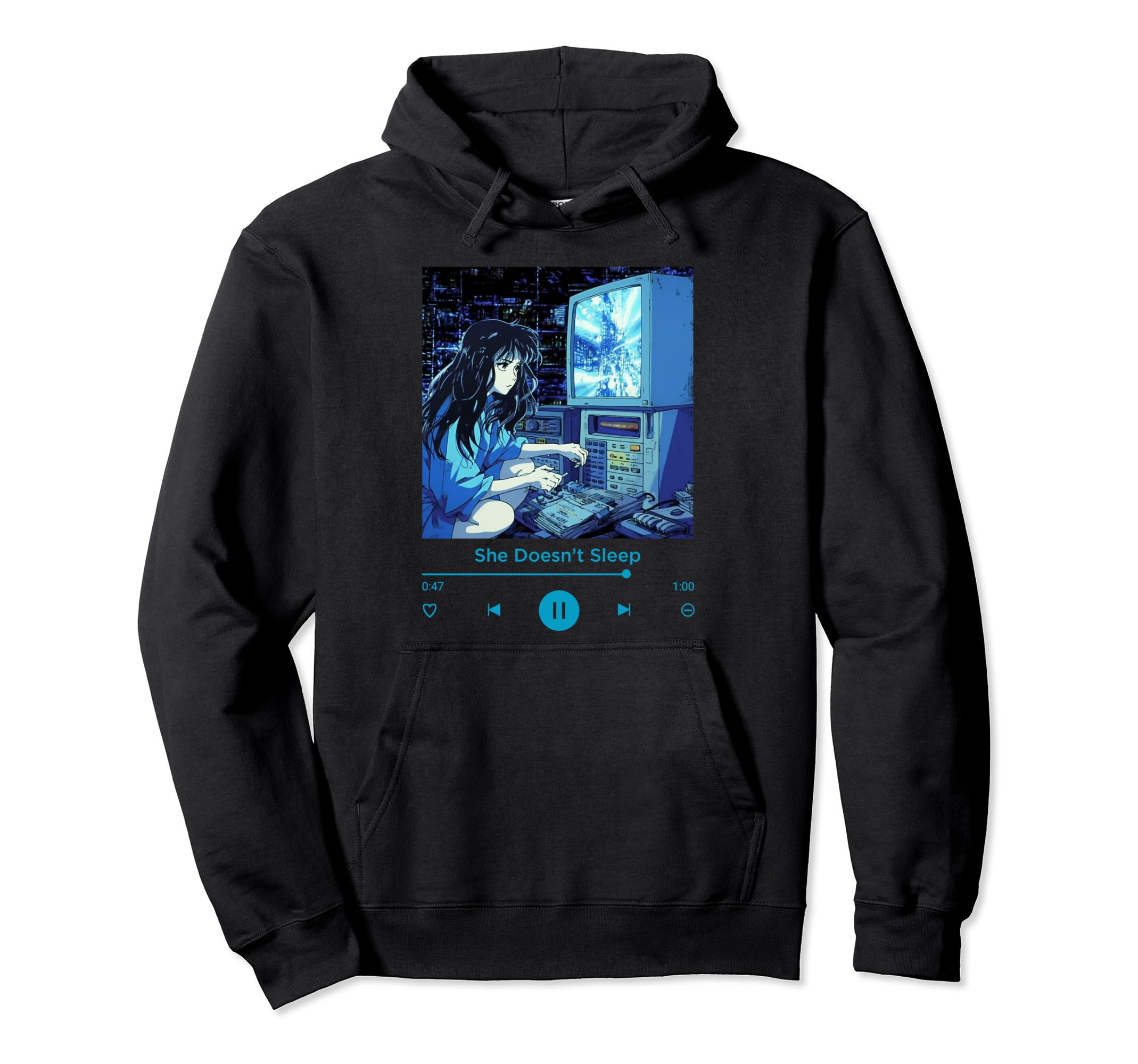 Sad Anime Grunge Music Goth Dark Hoodie - Unique Graphic Men Women - T-Shirt, Sweatshirt, Hoodie