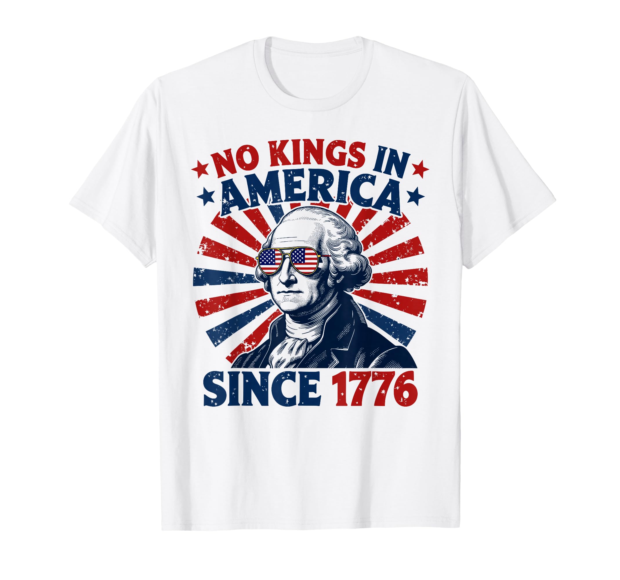 No Kings America Since 1776 Distressed T-Shirt - Unique Graphic for Adults - T-Shirt, Sweatshirt, Hoodie