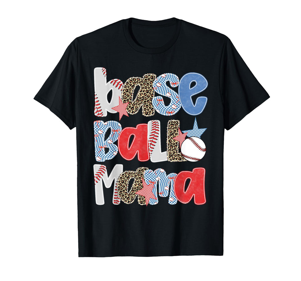 Baseball Mama Game Day Leopard Coquette T-Shirt - Aesthetic Graphic Unisex - T-Shirt, Sweatshirt, Hoodie