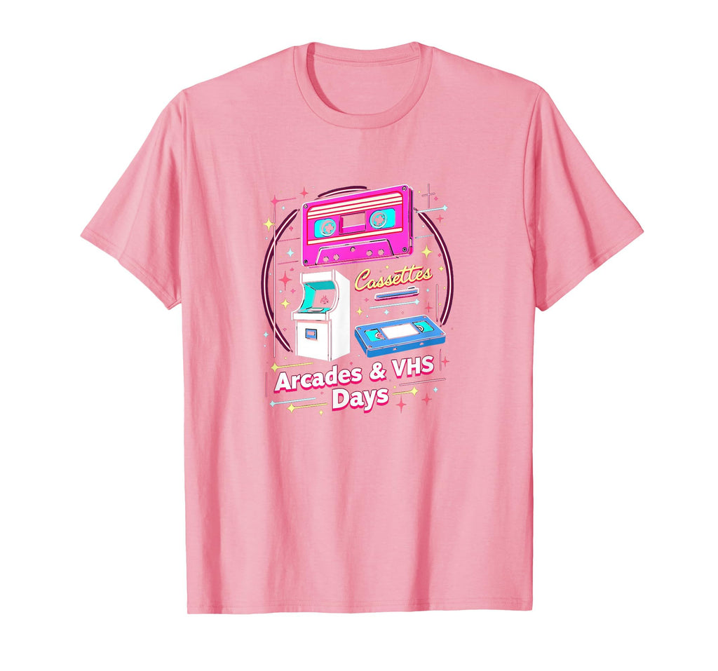 80S Nostalgia Cassettes Arcades Vhs T-Shirt - Custom Art Print for Adults - T-Shirt, Sweatshirt, Hoodie