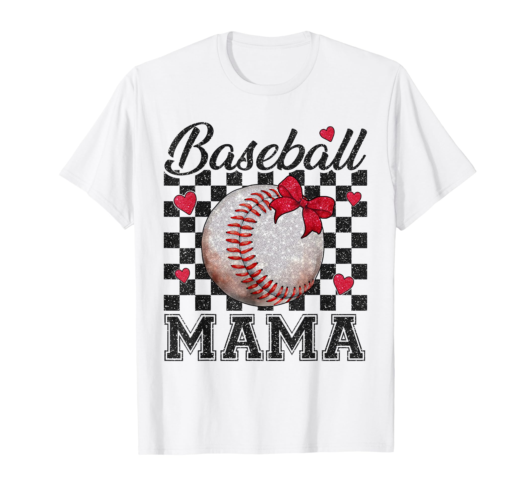 Baseball Mama Bow Softball Mom Baseball T-Shirt - Custom Art Print Unisex - T-Shirt, Sweatshirt, Hoodie