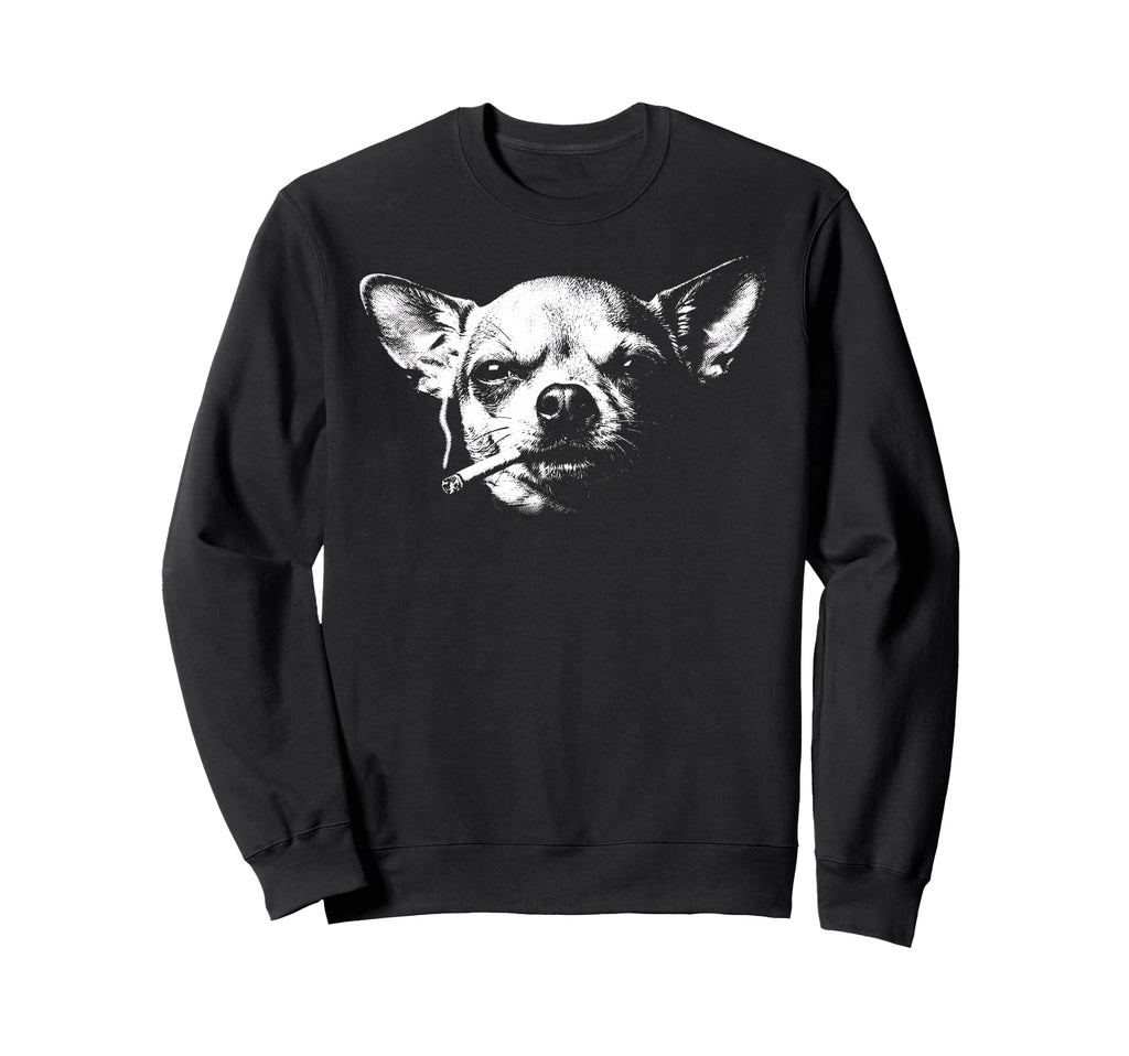 Smoking Chihuahua Y2K Grunge Aesthetic Sweatshirt - Trendy Graphic Unisex - T-Shirt, Sweatshirt, Hoodie