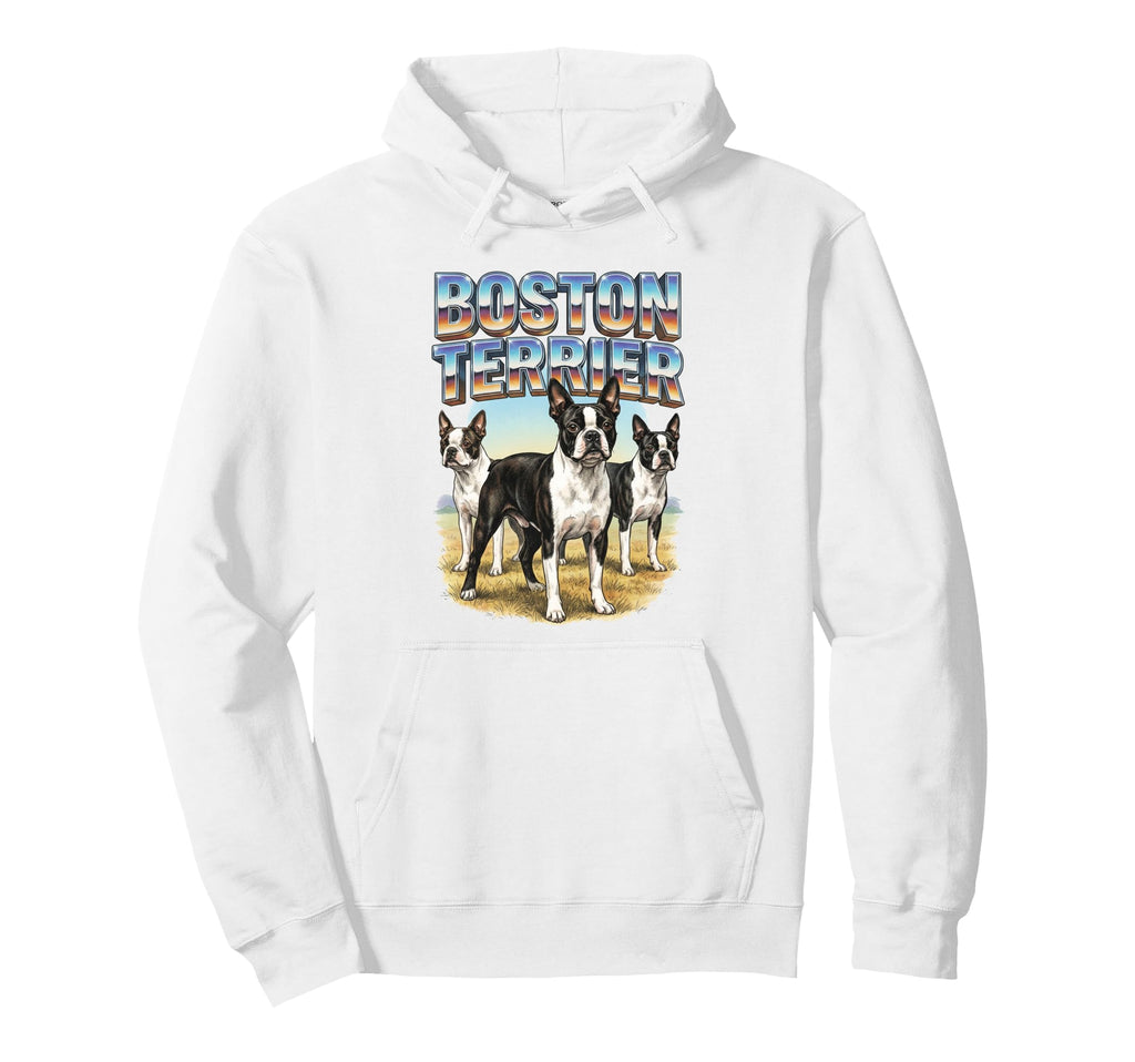 Boston Terrier 90S Dog Lover 80S Boston Hoodie - Aesthetic Graphic Unisex - T-Shirt, Sweatshirt, Hoodie