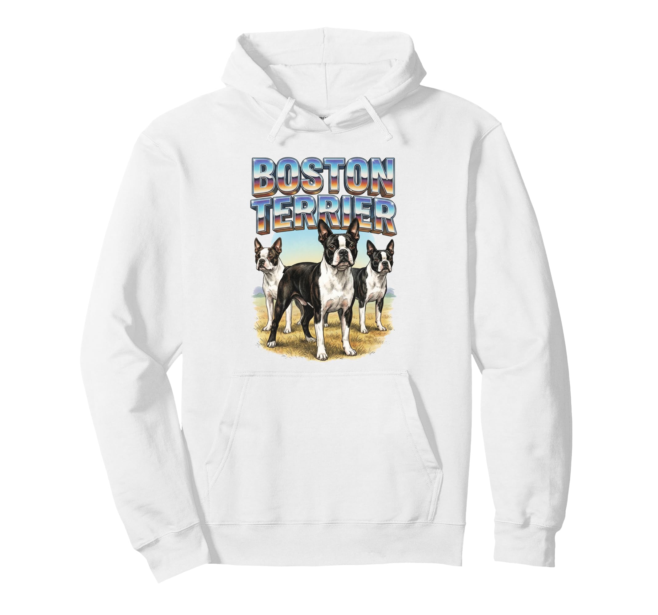 Boston Terrier 90S Dog Lover 80S Boston Hoodie - Aesthetic Graphic Unisex - T-Shirt, Sweatshirt, Hoodie