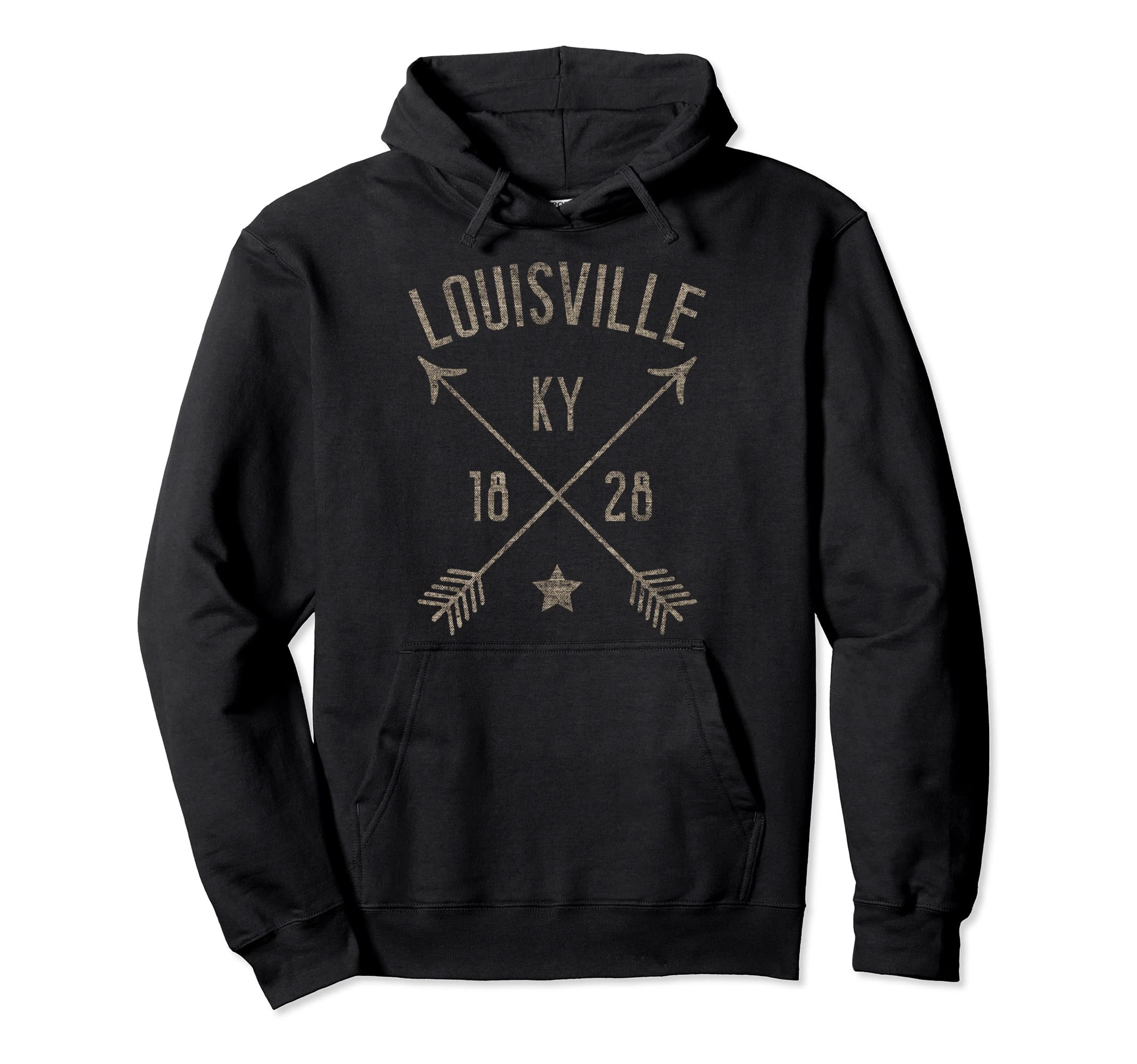 Louisville Kentucky Distressed Boho Home Hoodie - Novelty Apparel Unisex - T-Shirt, Sweatshirt, Hoodie
