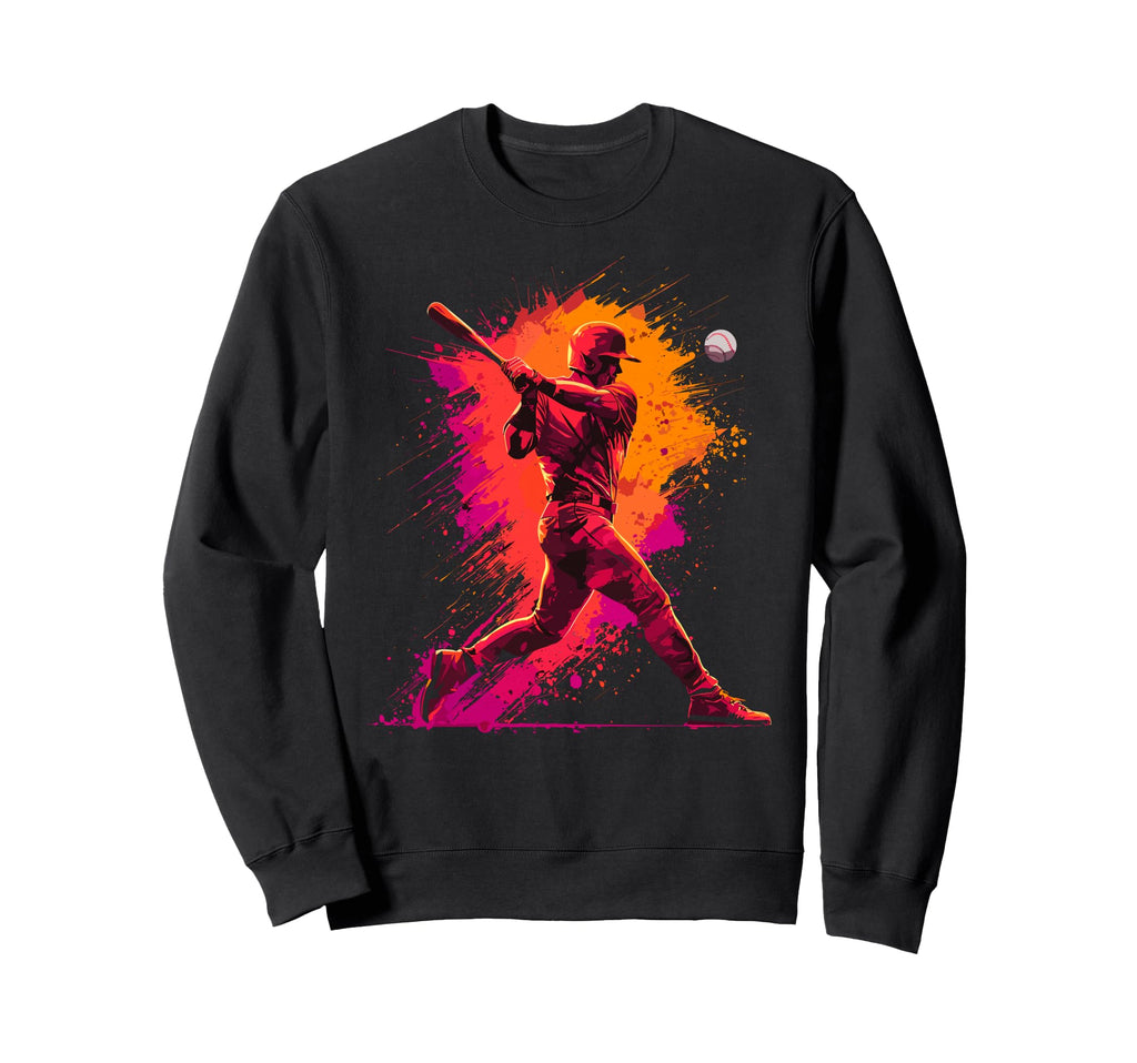 Paint Splash Baseball Player Coach Sweatshirt - Novelty Apparel Men Women - T-Shirt, Sweatshirt, Hoodie