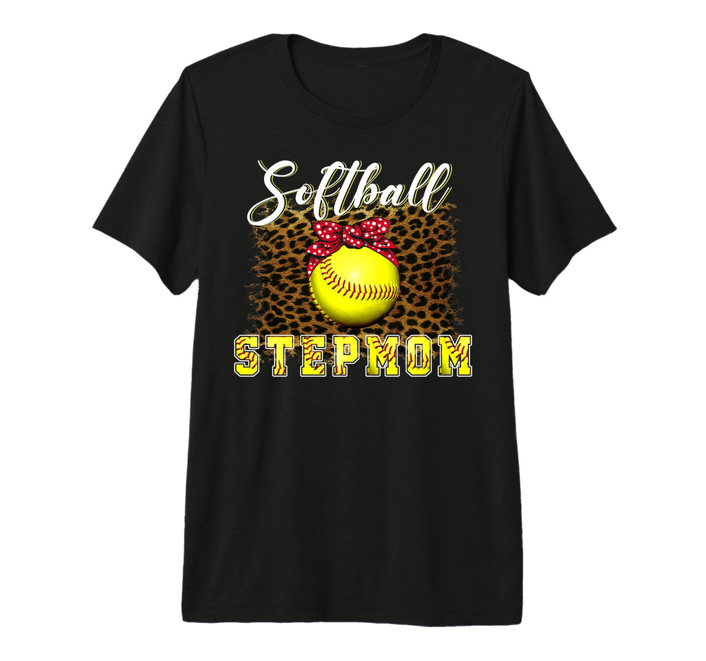 Softball Baseball Stepmom Leopard T-Shirt - Novelty Apparel Men Women - T-Shirt, Sweatshirt, Hoodie