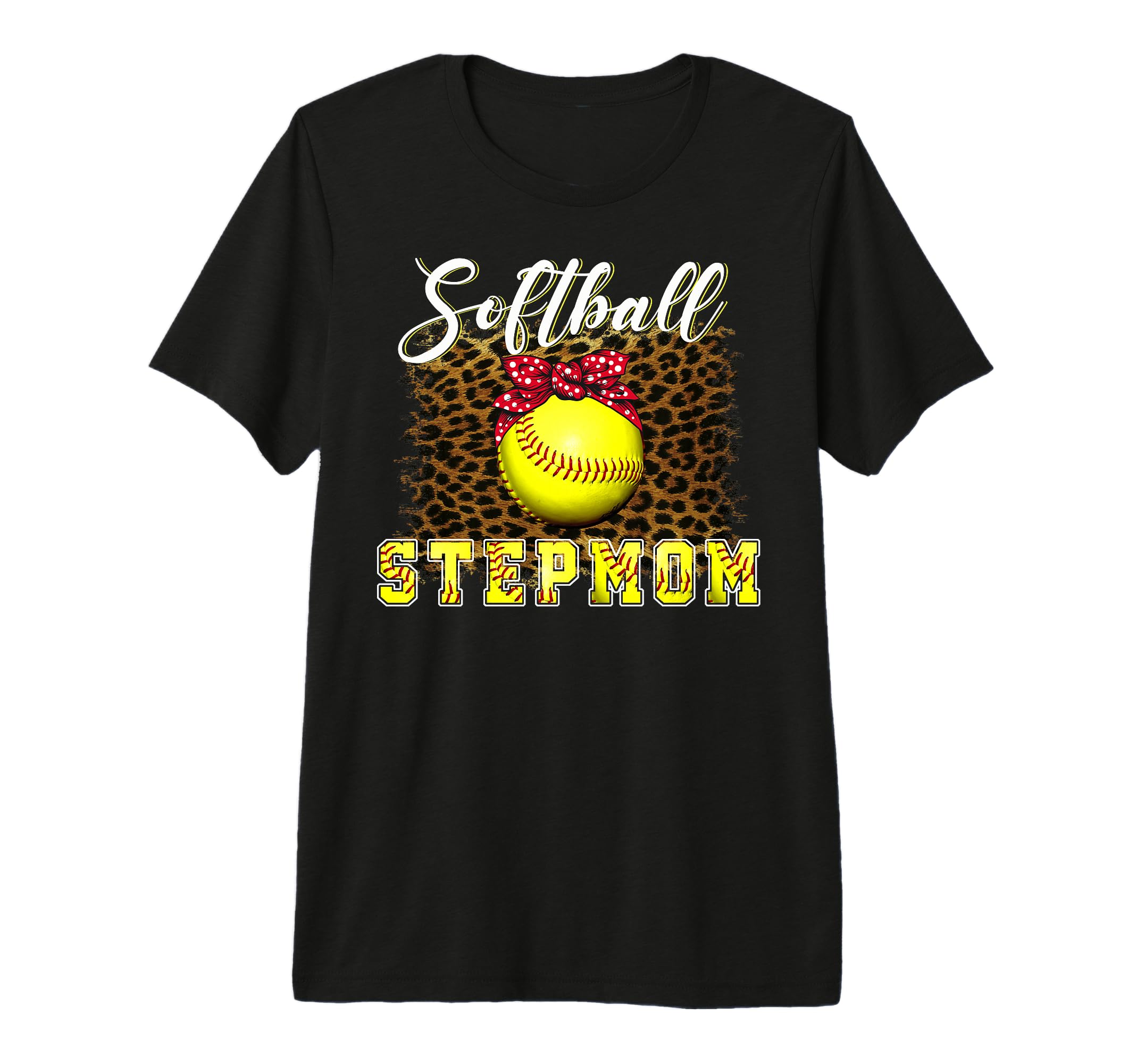 Softball Baseball Stepmom Leopard T-Shirt - Novelty Apparel Men Women - T-Shirt, Sweatshirt, Hoodie