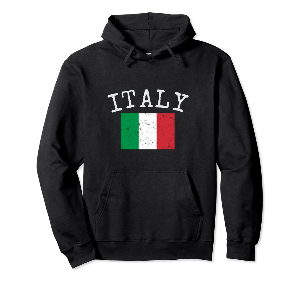 Flag Italy Distressed Italian Flag Hoodie - Fun Novelty Design for Adults - T-Shirt, Sweatshirt, Hoodie