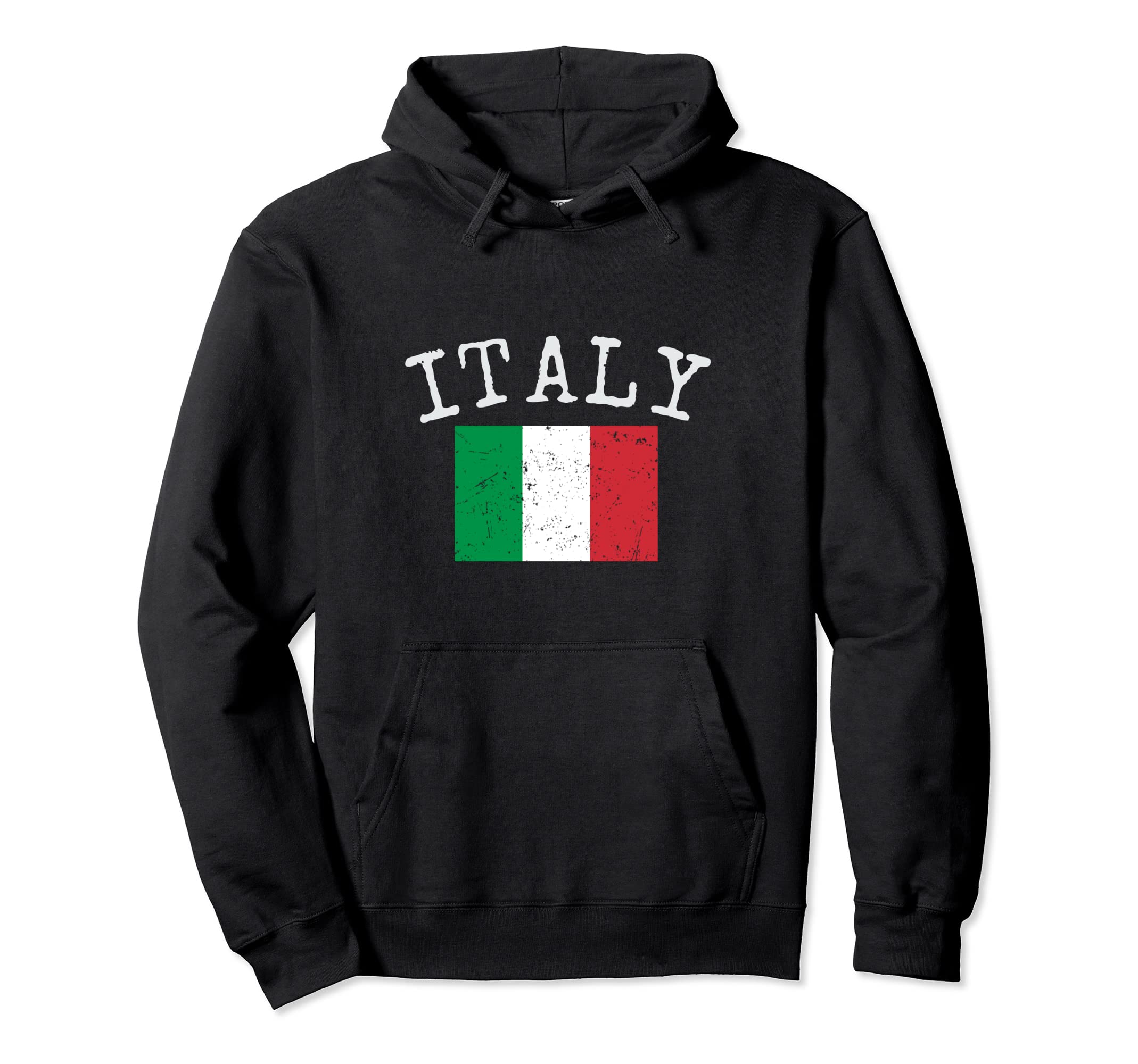 Flag Italy Distressed Italian Flag Hoodie - Fun Novelty Design for Adults - T-Shirt, Sweatshirt, Hoodie