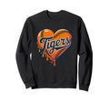 Tigers Baseball Heart Fan Games Sweatshirt - Trendy Graphic Men Women - T-Shirt, Sweatshirt, Hoodie