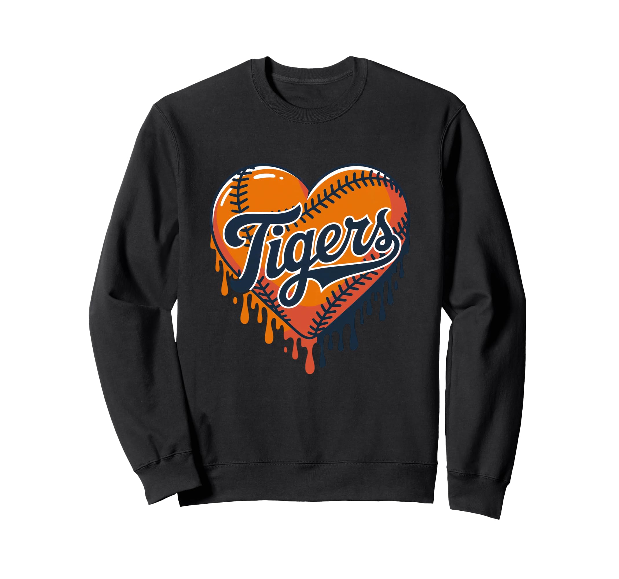 Tigers Baseball Heart Fan Games Sweatshirt - Trendy Graphic Men Women - T-Shirt, Sweatshirt, Hoodie