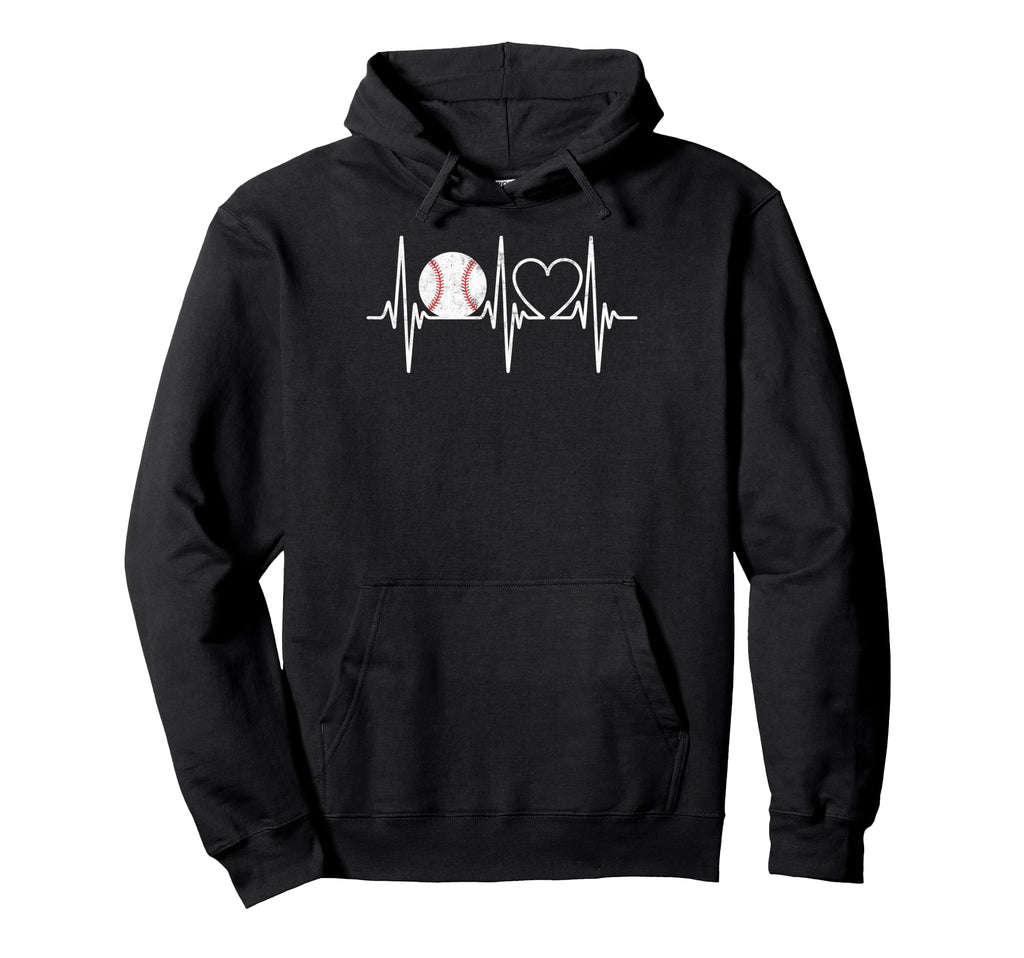Baseball Player Heartbeat Coach Dad Hoodie - Custom Art Print for Adults - T-Shirt, Sweatshirt, Hoodie