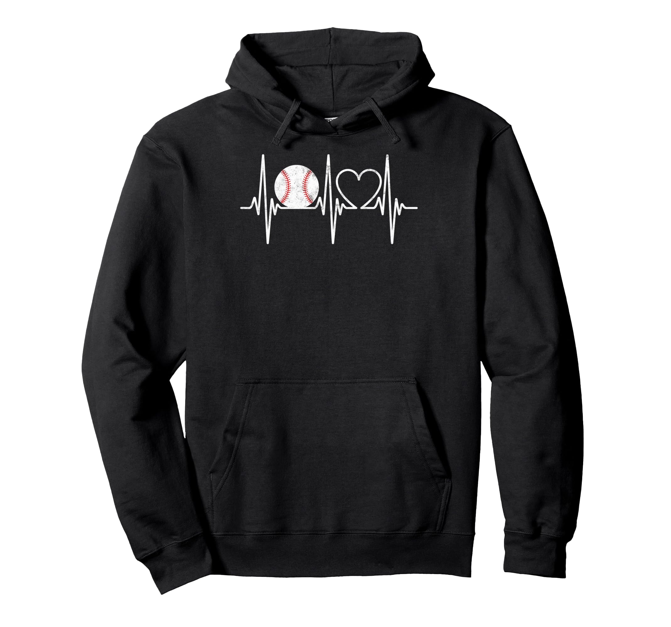Baseball Player Heartbeat Coach Dad Hoodie - Custom Art Print for Adults - T-Shirt, Sweatshirt, Hoodie