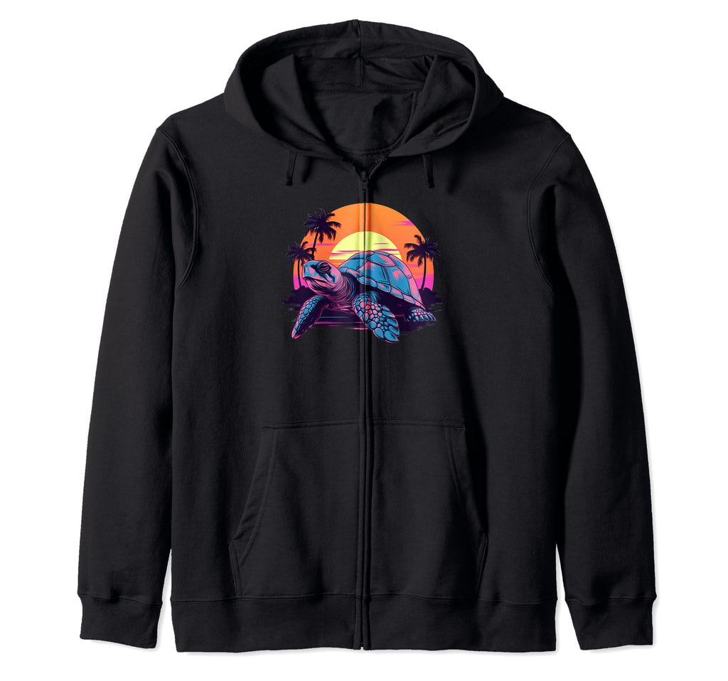 Colorful Turtle Art I Turtle Sunset T-Shirt - Aesthetic Graphic Men Women - T-Shirt, Sweatshirt, Hoodie