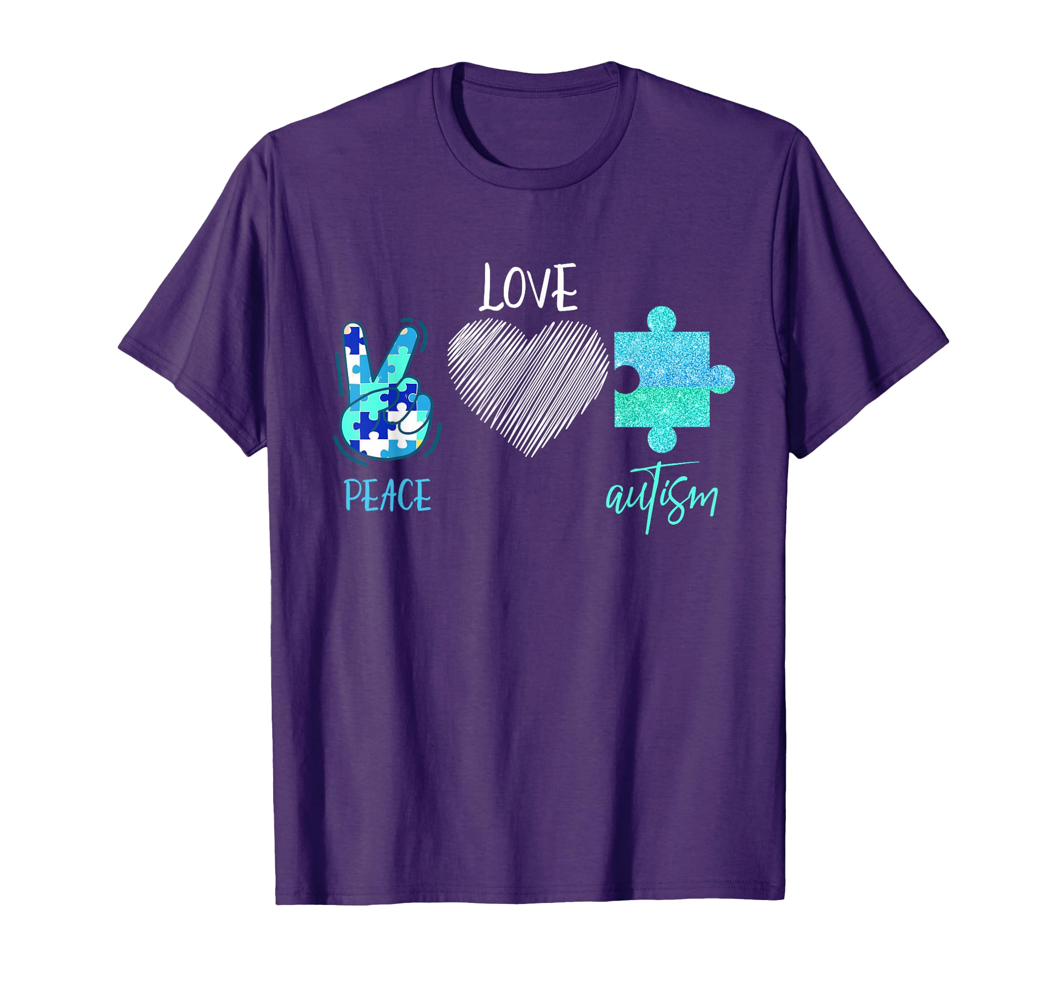Peace Love Autism T-Shirt - Streetwear Style Unisex - T-Shirt, Sweatshirt, Hoodie