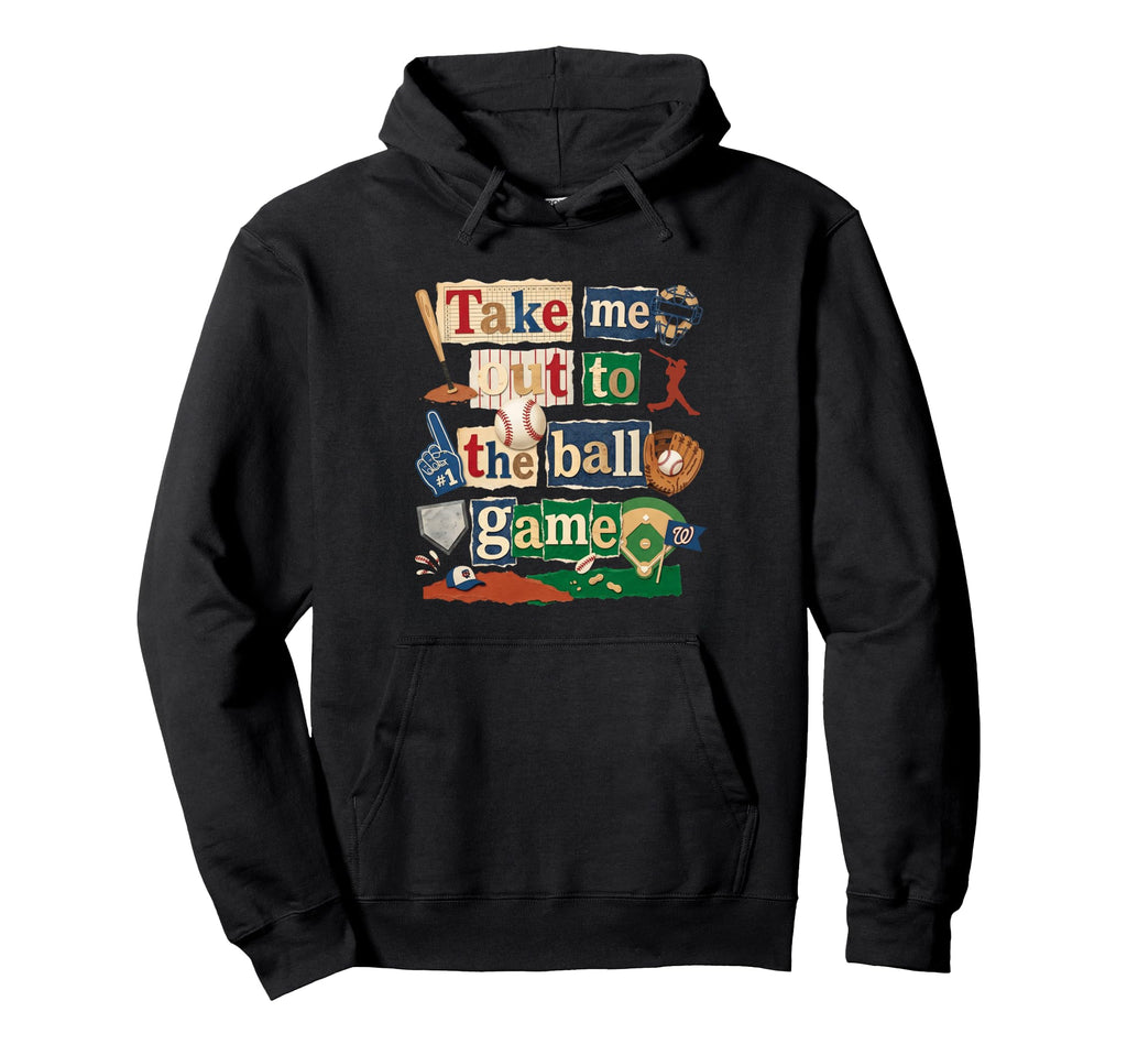 Take Me Out Baseball Typography Game Hoodie - Streetwear Style Unisex - T-Shirt, Sweatshirt, Hoodie