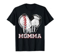 Ball Momma Baseball Soccer Heart Mom T-Shirt - Minimalist Print Men Women - T-Shirt, Sweatshirt, Hoodie