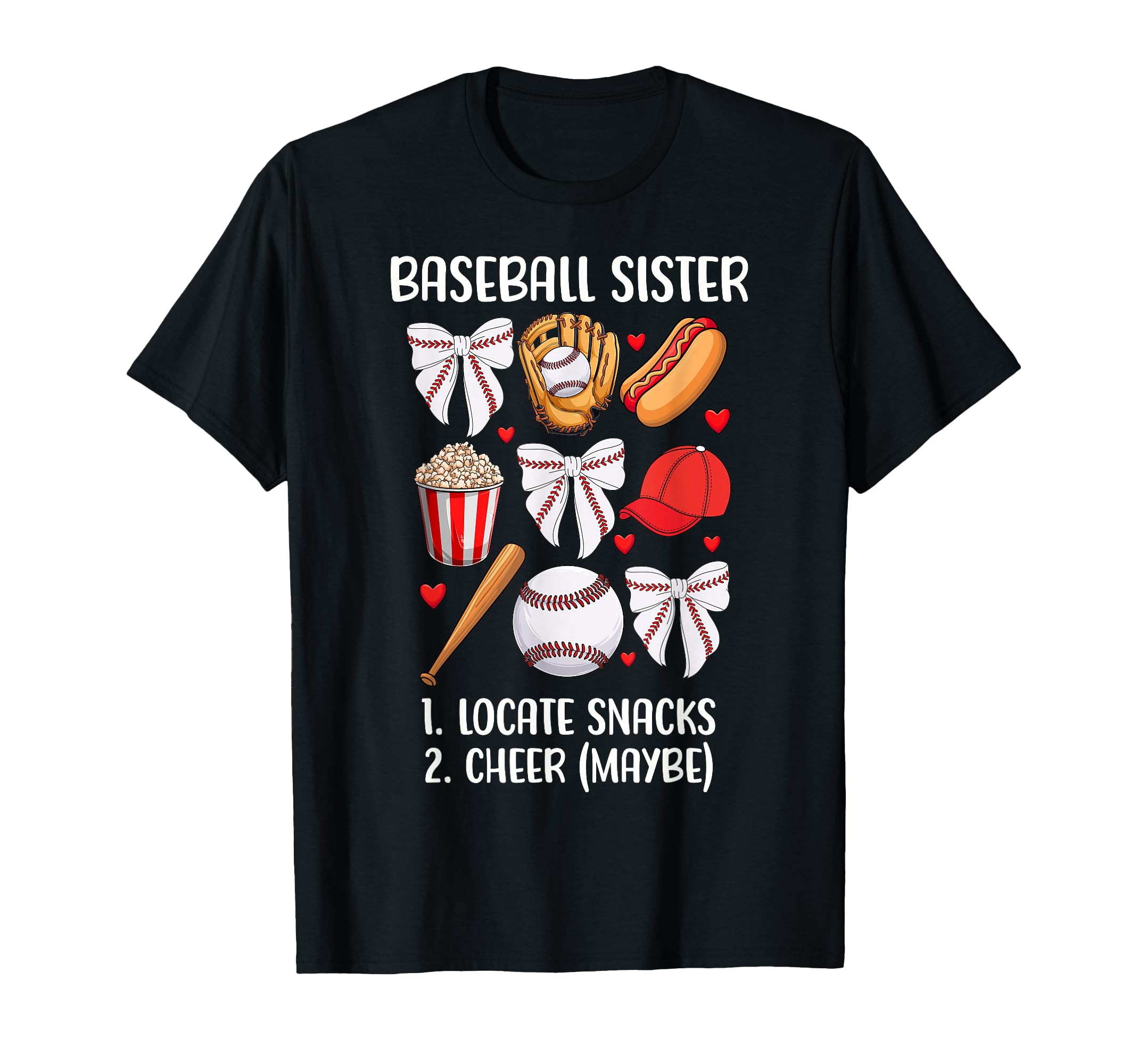 Baseball Sister Coquette Bow Game Day T-Shirt - Unique Graphic Unisex - T-Shirt, Sweatshirt, Hoodie
