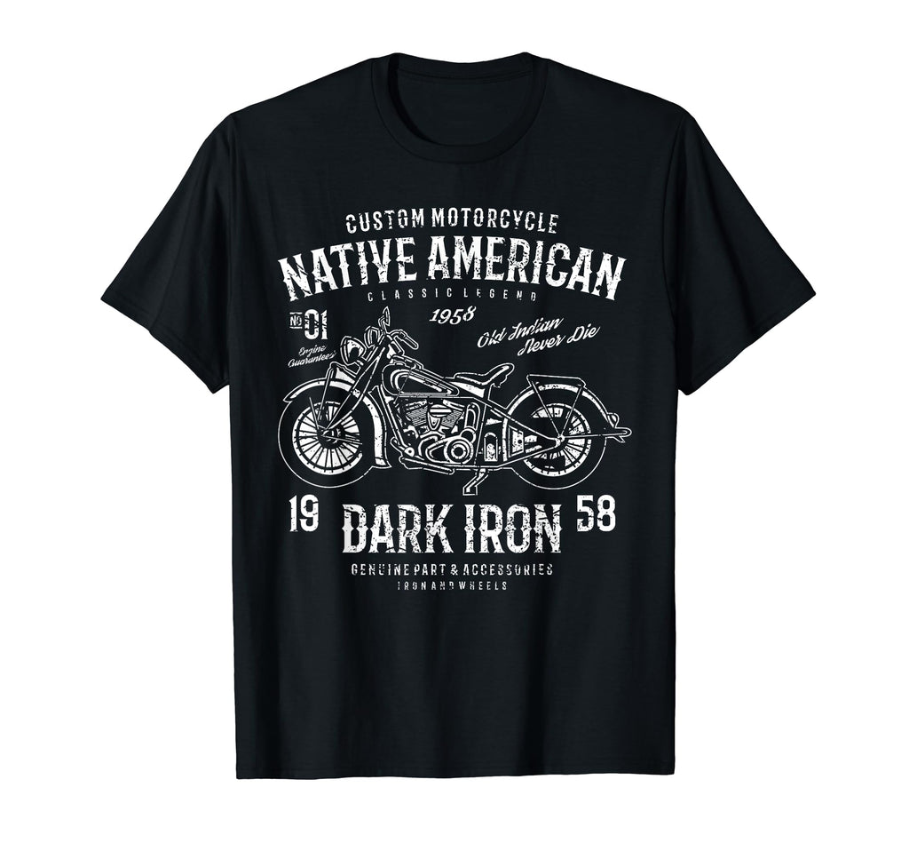 Native American Distressed Motorcycle T-Shirt - Trendy Graphic for Adults - T-Shirt, Sweatshirt, Hoodie