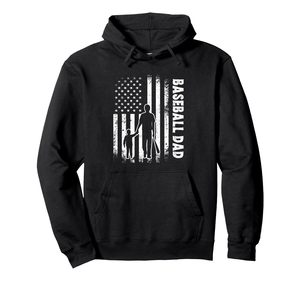 Baseball Dad Funny American Usa Flag Hoodie - Streetwear Style for Adults - T-Shirt, Sweatshirt, Hoodie