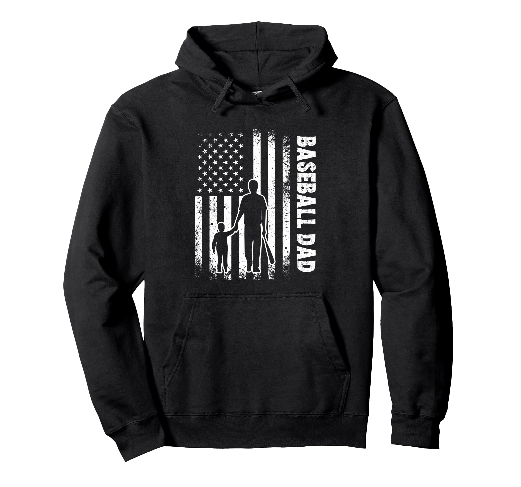 Baseball Dad Funny American Usa Flag Hoodie - Streetwear Style for Adults - T-Shirt, Sweatshirt, Hoodie