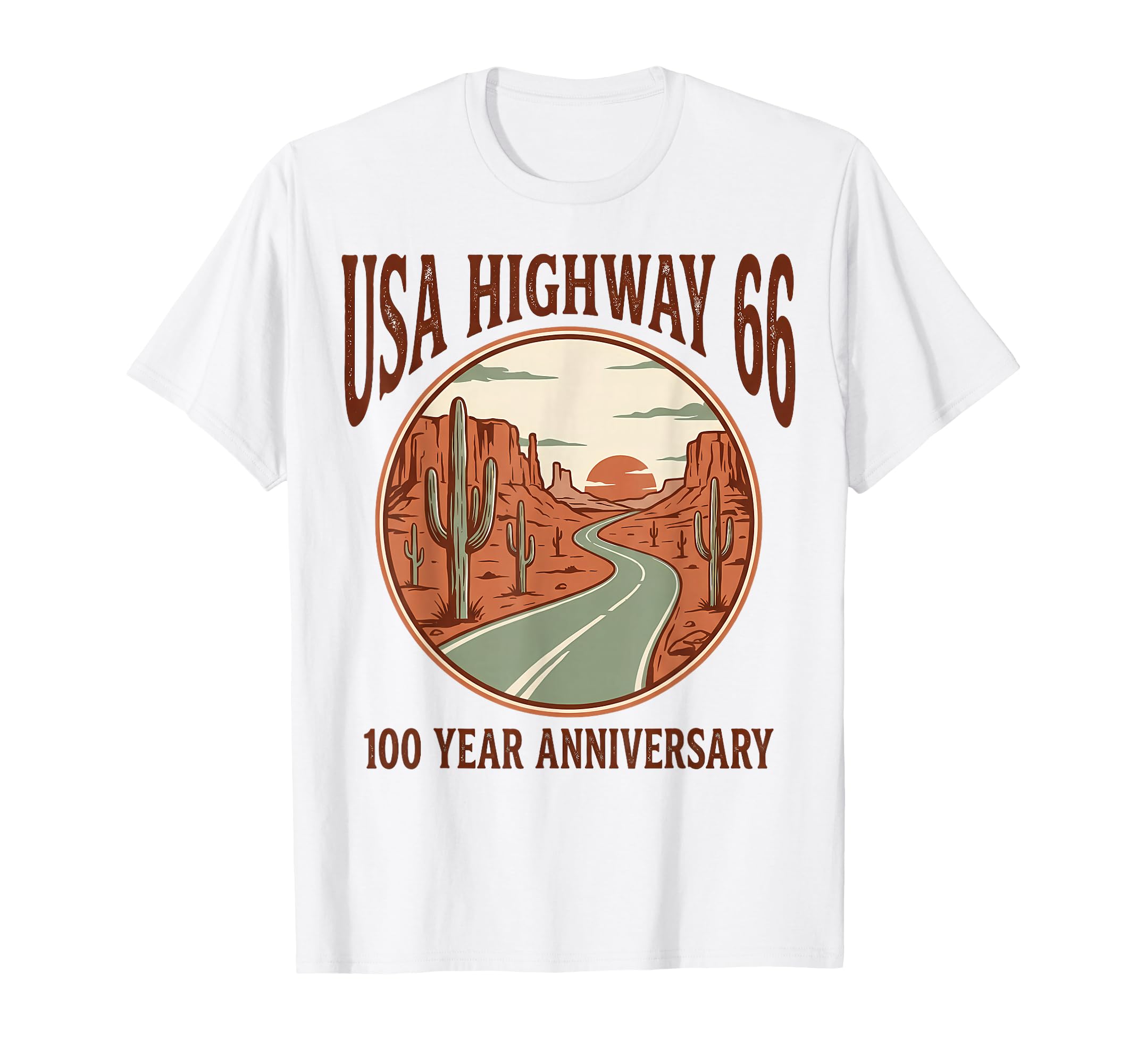 Usa Highway 66 100 Year T-Shirt - Fun Novelty Design for Adults - T-Shirt, Sweatshirt, Hoodie