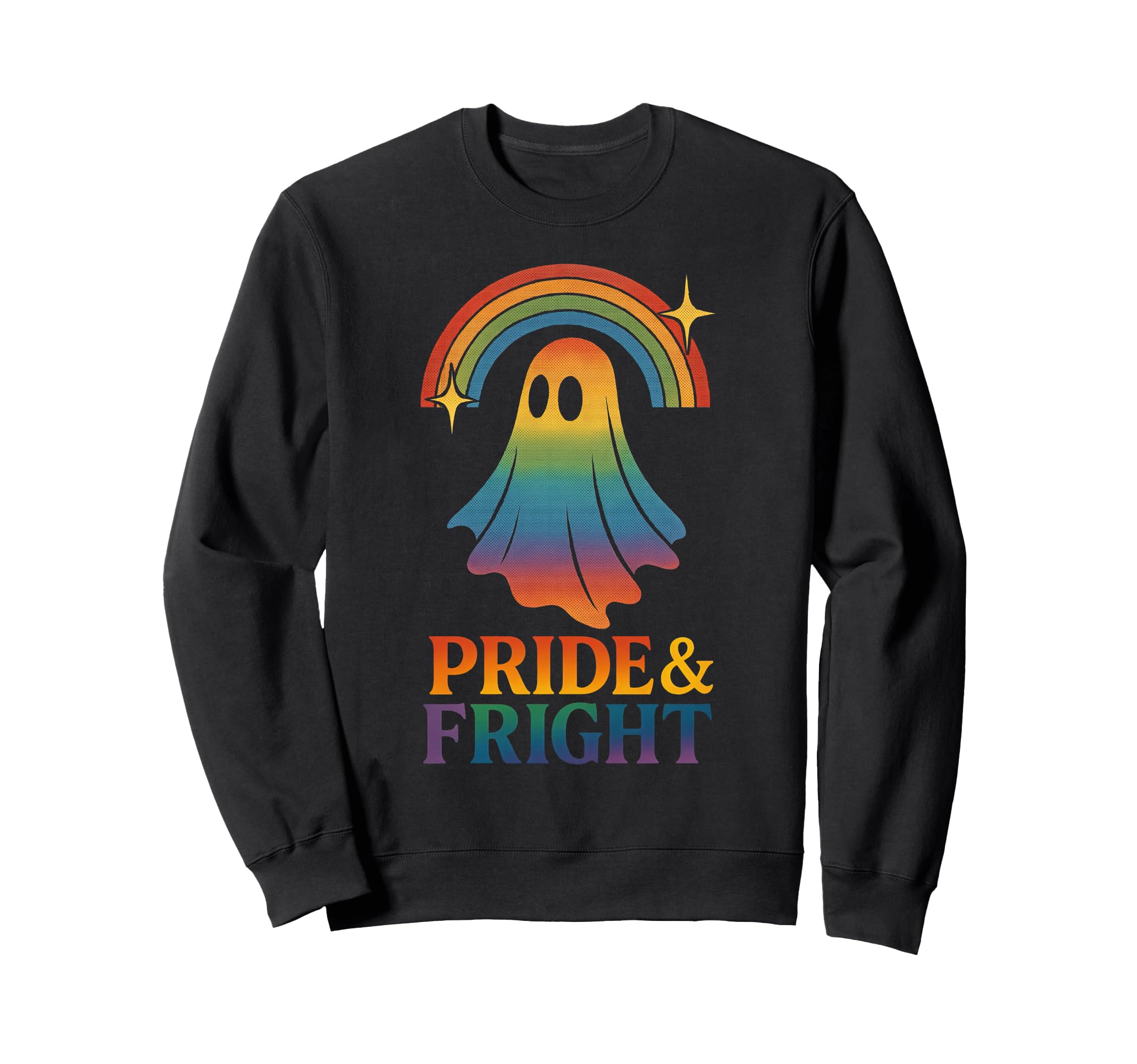 Pride Fright Boho Rainbow Ghost Lgbtq Sweatshirt - Graphic Print for Adults - T-Shirt, Sweatshirt, Hoodie