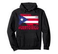 Puerto Rico Flag Distressed Caribbean Hoodie - Novelty Apparel for Adults - T-Shirt, Sweatshirt, Hoodie