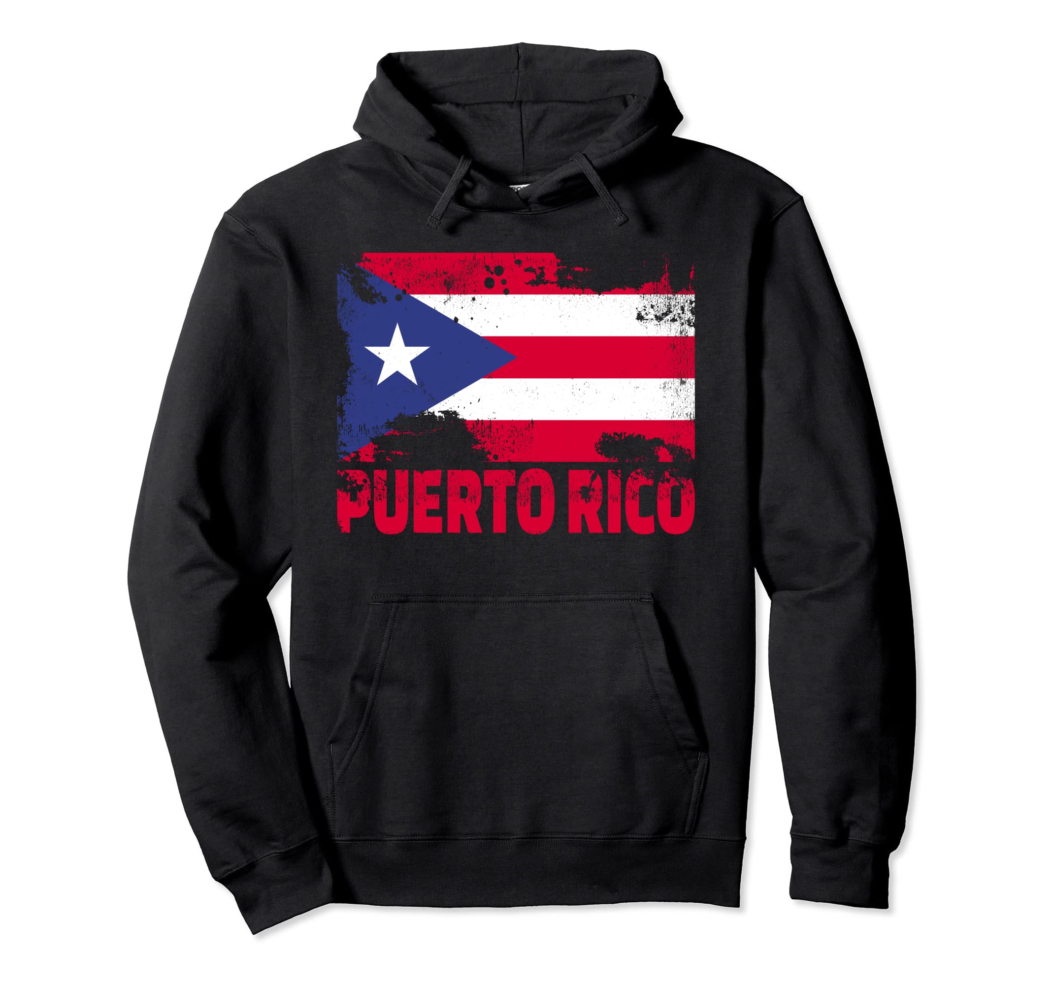 Puerto Rico Flag Distressed Caribbean Hoodie - Novelty Apparel for Adults - T-Shirt, Sweatshirt, Hoodie
