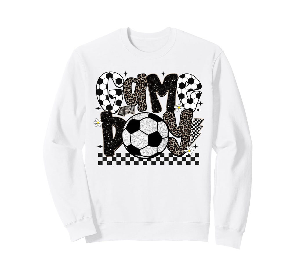 Checkered Soccer Game Day Leopard Sweatshirt - Streetwear Style Men Women - T-Shirt, Sweatshirt, Hoodie