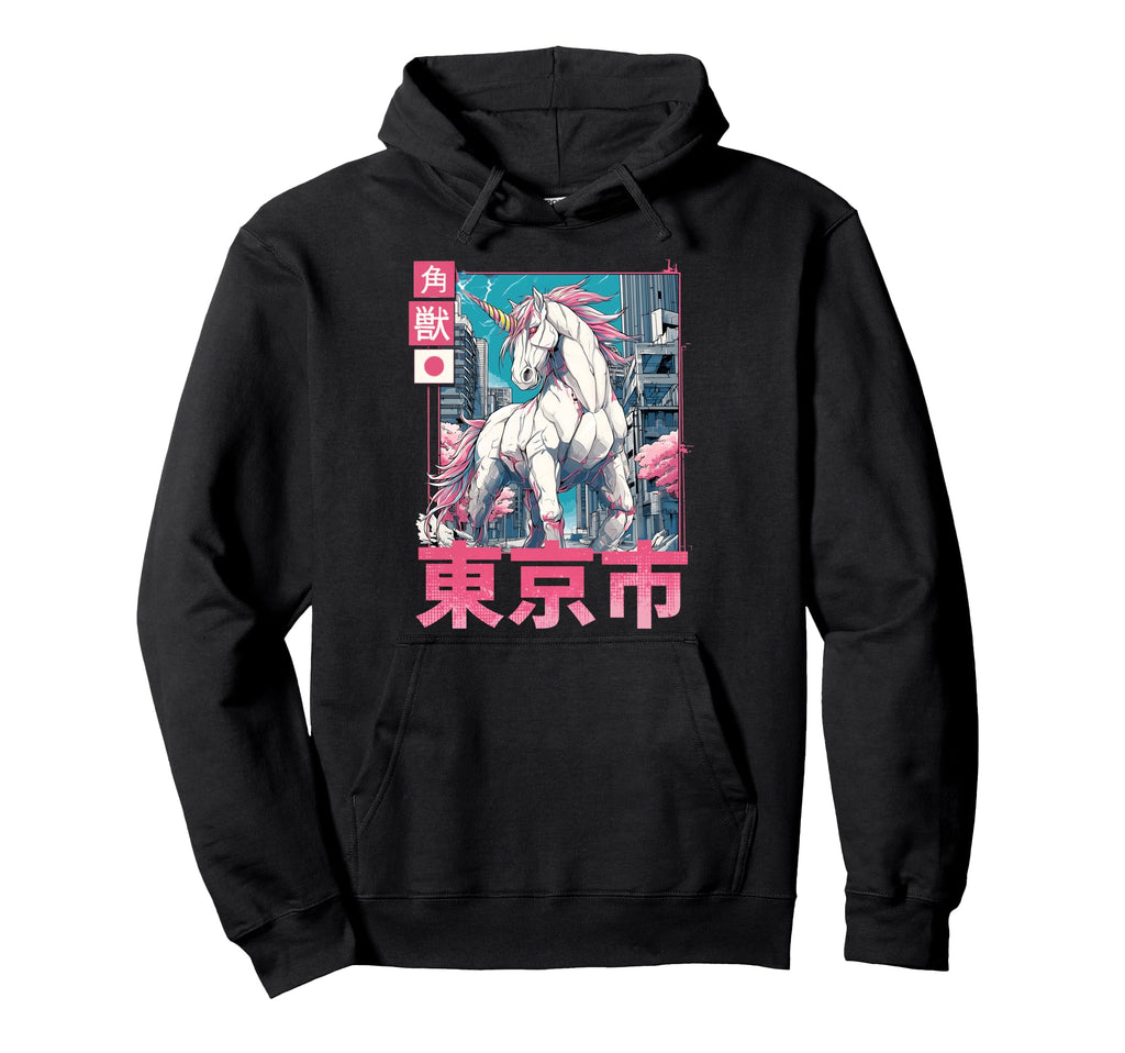 Funny Vaporwave Aesthetic Synthwave Unicorn Hoodie - Trendy Graphic Unisex - T-Shirt, Sweatshirt, Hoodie