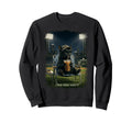 Funny Cat Black Ballfield Baseball Sweatshirt - Graphic Print Men Women - T-Shirt, Sweatshirt, Hoodie