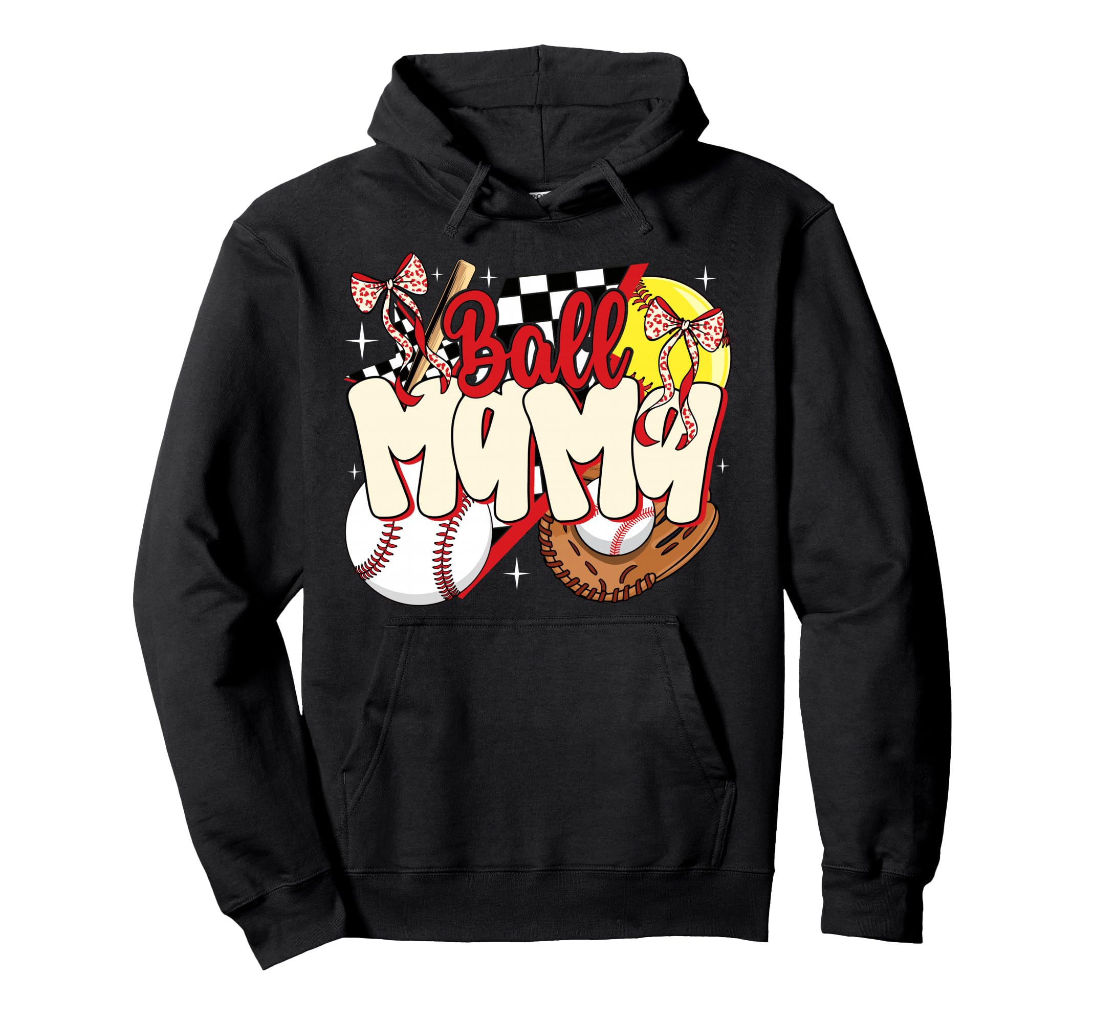 Mom Both Ball Mom Half Softball Half Hoodie - Custom Art Print Men Women - T-Shirt, Sweatshirt, Hoodie