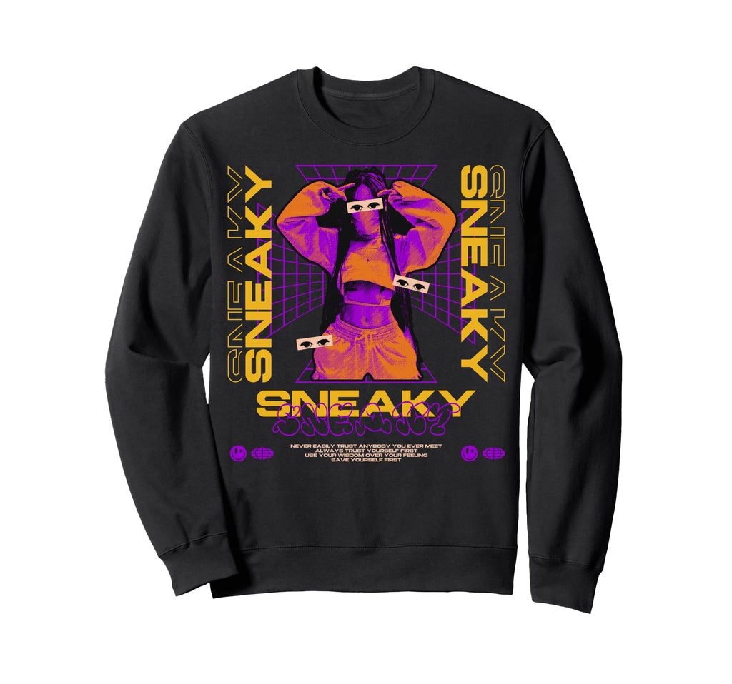 Y2K Sneaky Bold Urban Graffiti Sweatshirt - Custom Art Print Unisex - T-Shirt, Sweatshirt, Hoodie