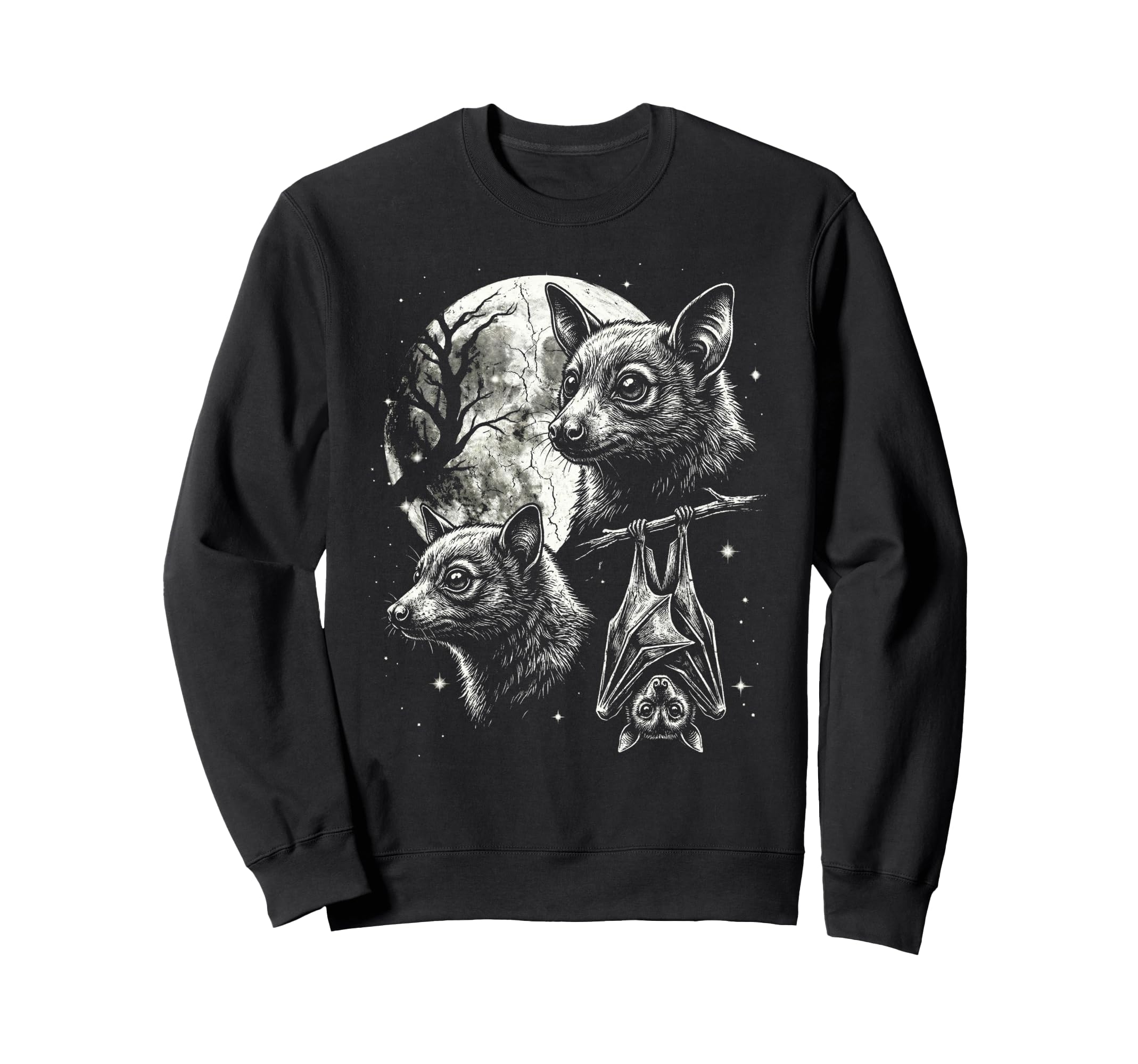 Bat 90S Aesthetic Y2K Bat Moon Sweatshirt - Novelty Apparel for Adults - T-Shirt, Sweatshirt, Hoodie