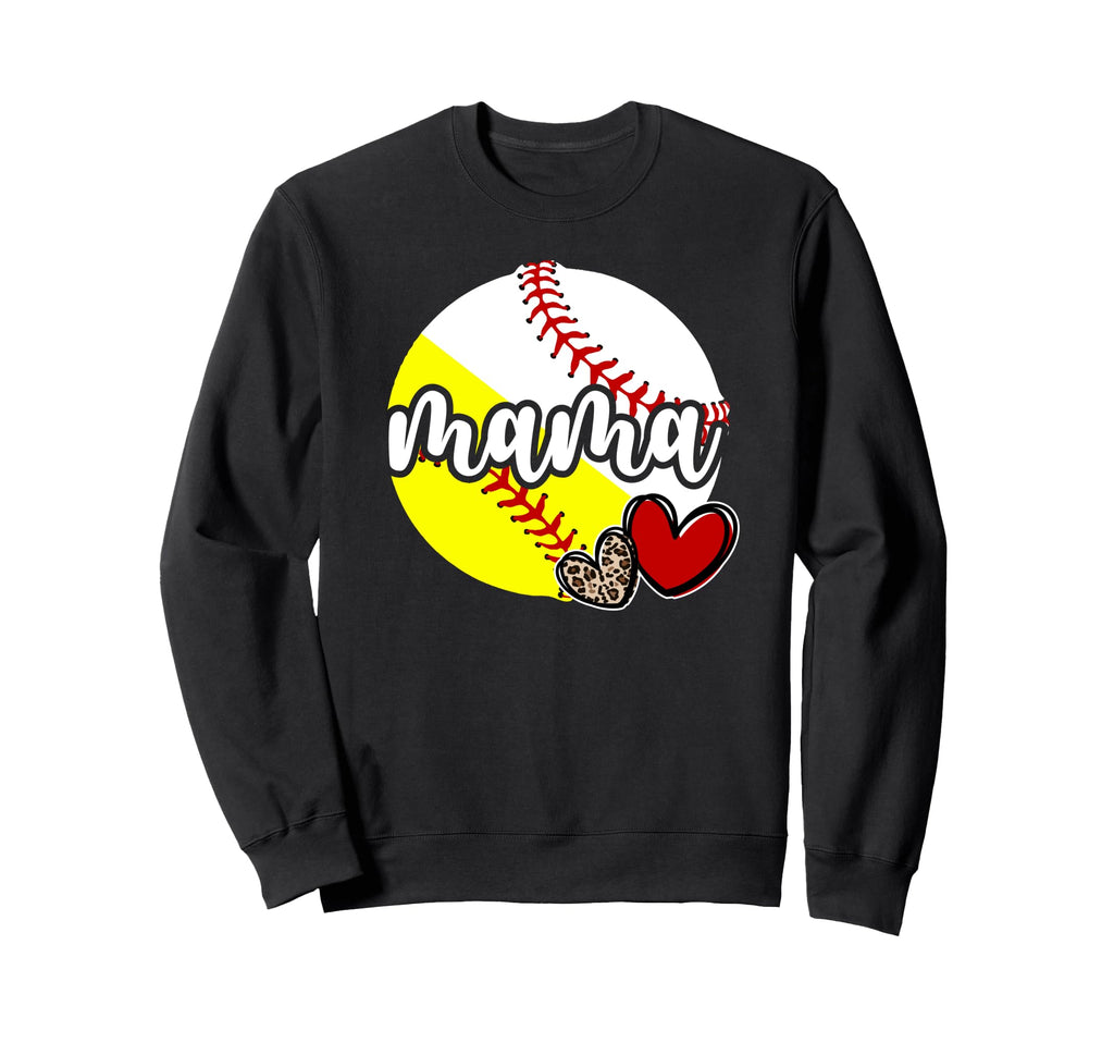 Baseball Softball Mama Proud Sweatshirt - Novelty Apparel for Adults - T-Shirt, Sweatshirt, Hoodie