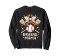 Baseball Mama Ice Cream Mothers Day Bow Sweatshirt - Unique Graphic Unisex - T-Shirt, Sweatshirt, Hoodie