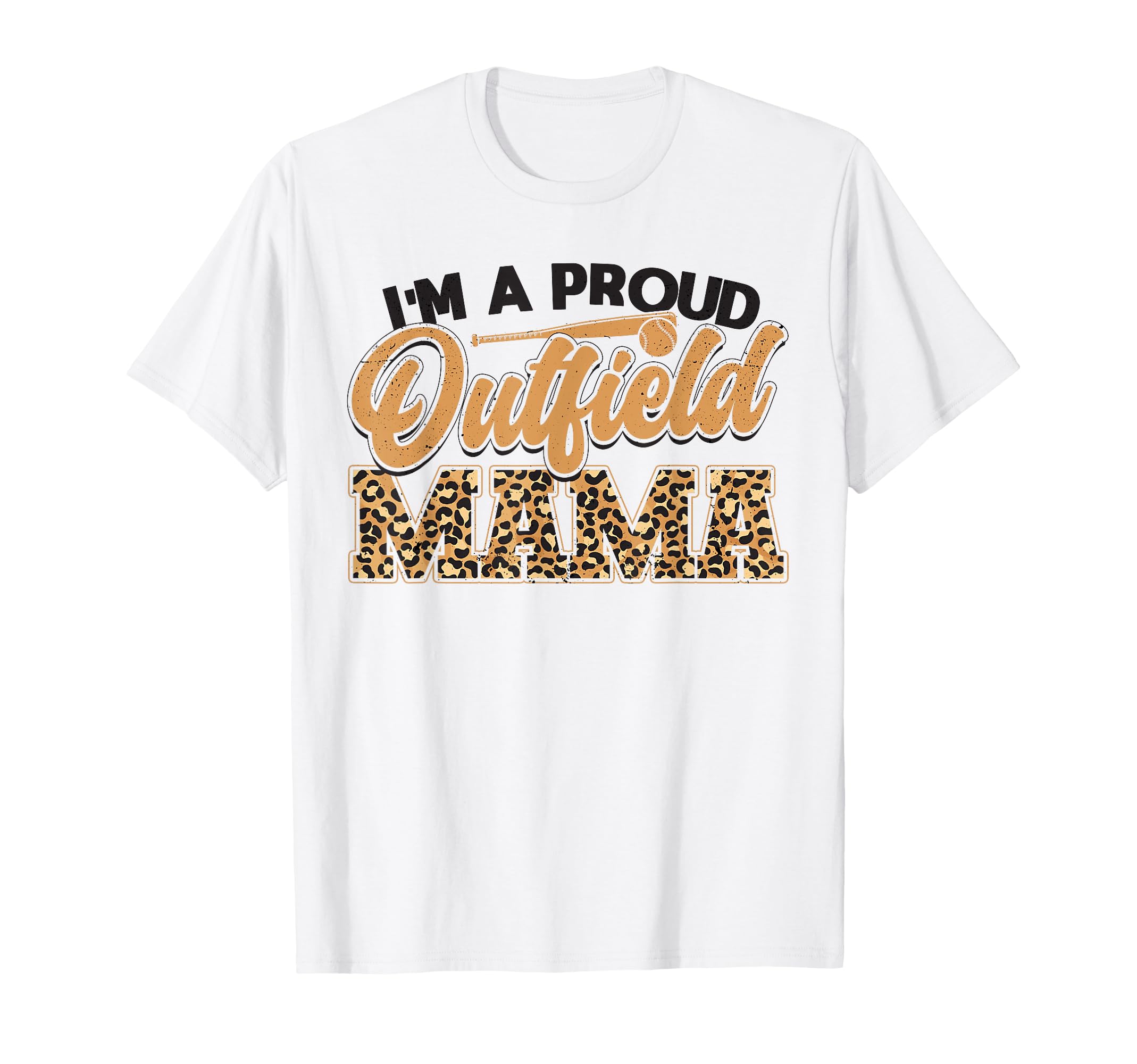 Im Proud Outfield Mama Leopard Baseball Mom T-Shirt - Unique Graphic Unisex - T-Shirt, Sweatshirt, Hoodie