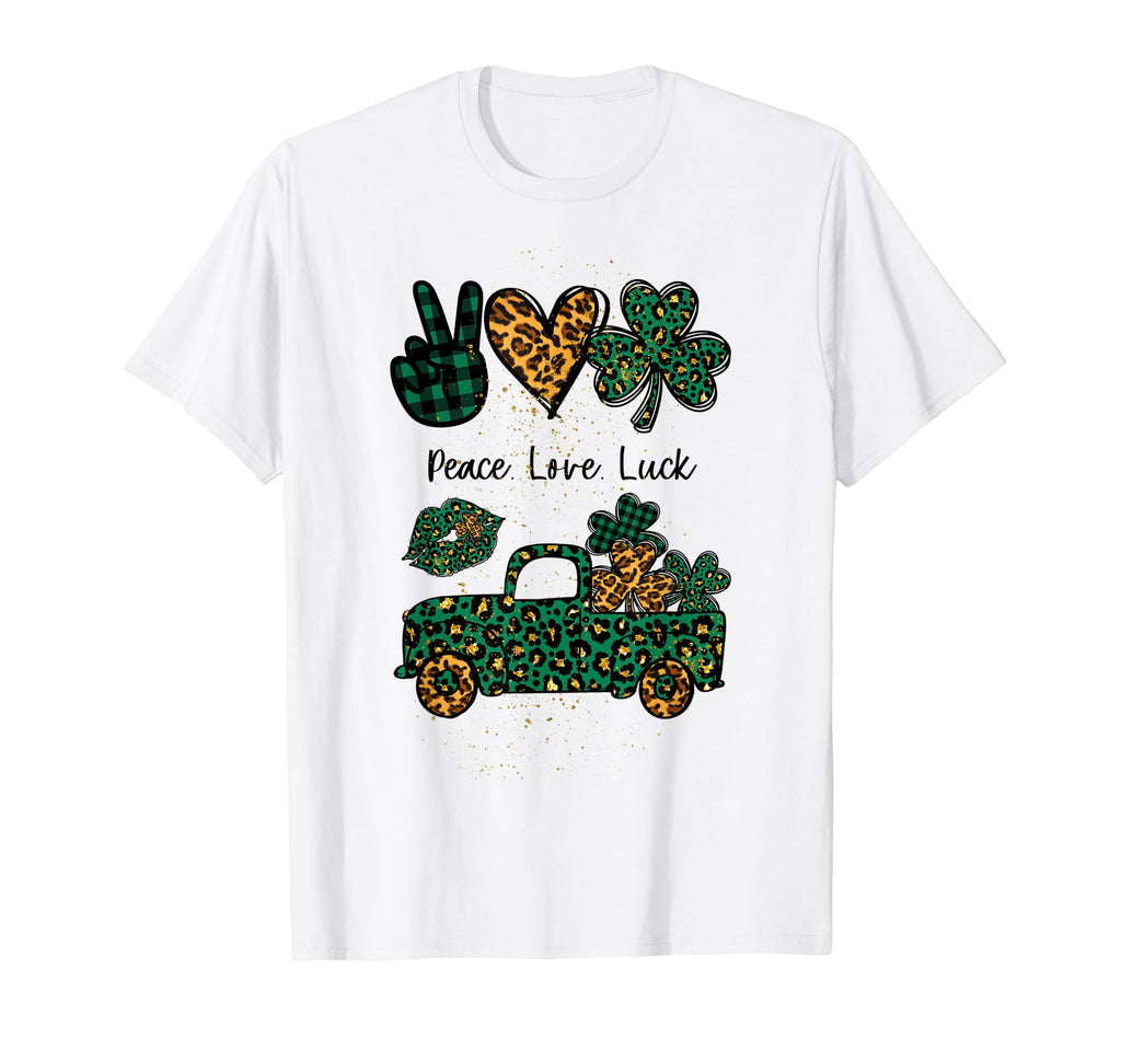 St Patricks Day Leopard Shamrock T-Shirt - Custom Art Print Men Women - T-Shirt, Sweatshirt, Hoodie