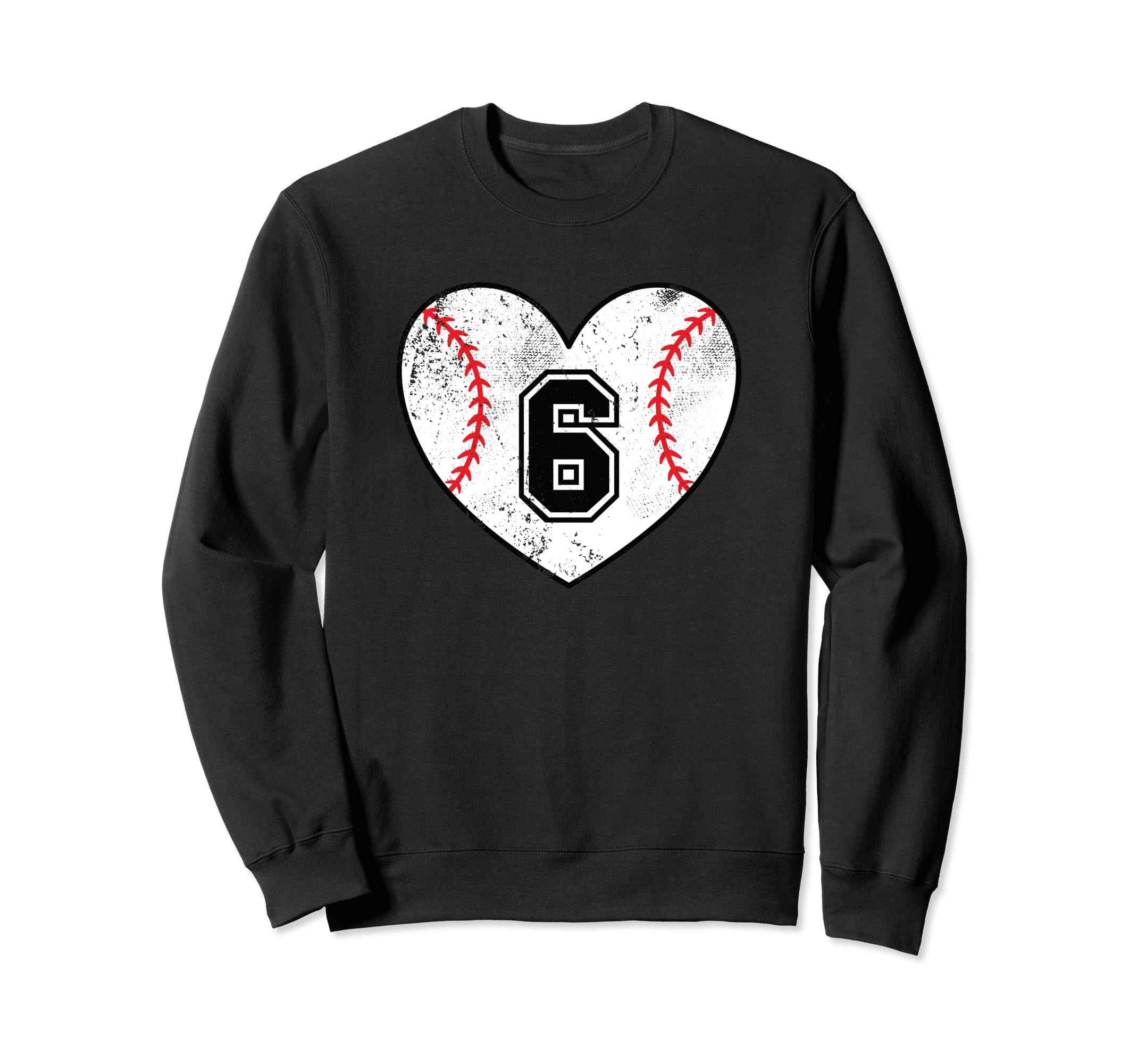 Baseball Heart Player 6 Baseball Sweatshirt - Novelty Apparel for Adults - T-Shirt, Sweatshirt, Hoodie