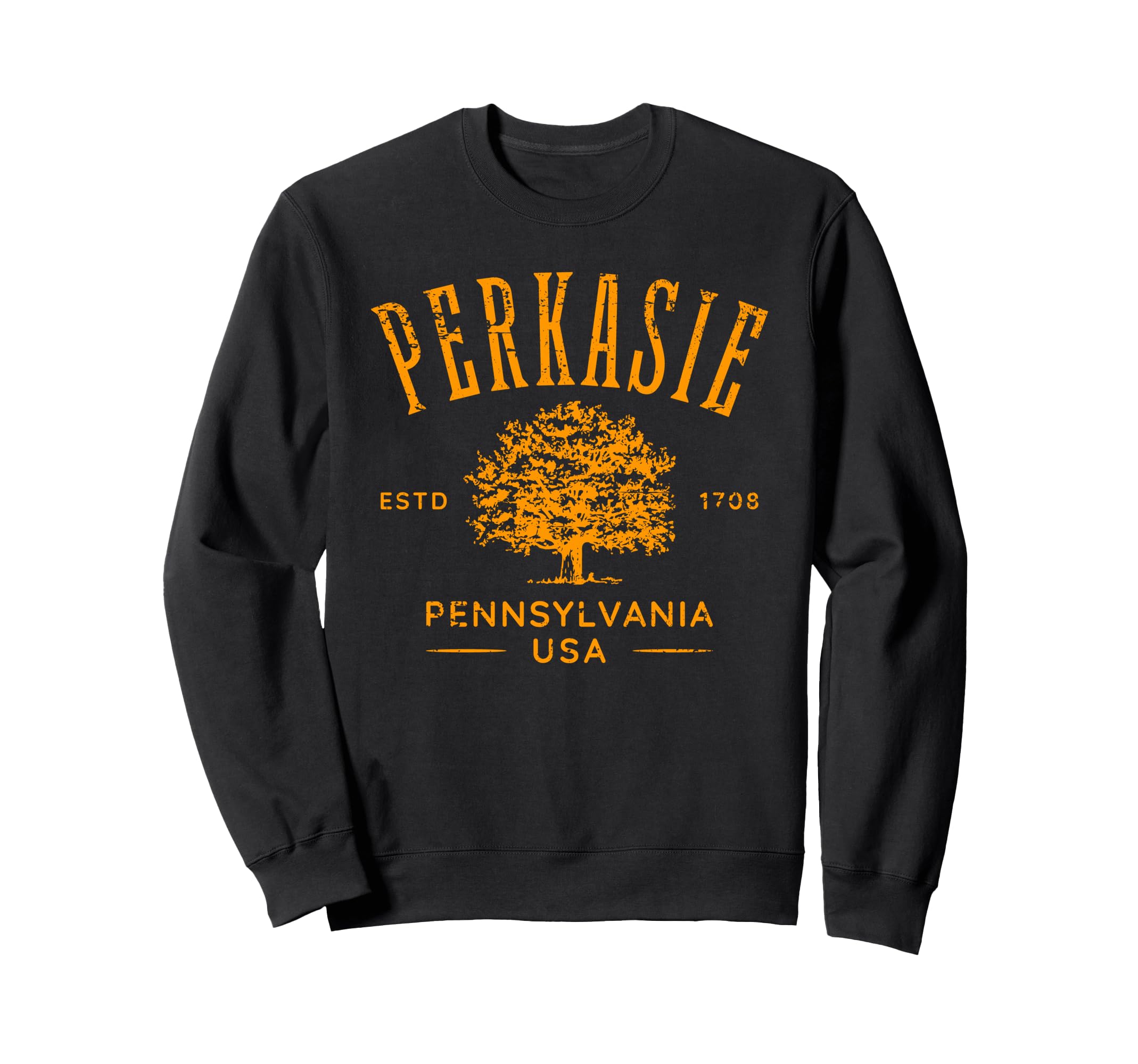 Perkasie Pennsylvania Distressed Sweatshirt - Minimalist Print Men Women - T-Shirt, Sweatshirt, Hoodie