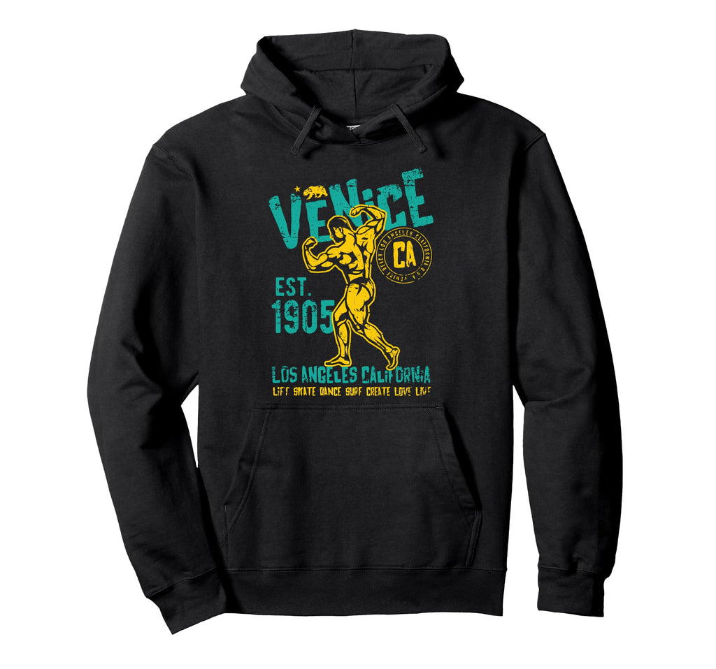 Venice Est 1905 California Distressed Hoodie - Custom Art Print for Adults - T-Shirt, Sweatshirt, Hoodie