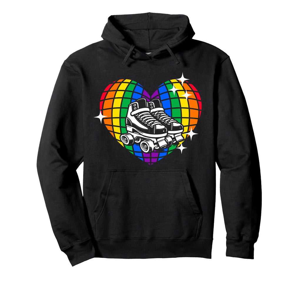 Roller Skating Skate 1970S Disco Ball Hoodie - Trendy Graphic Men Women - T-Shirt, Sweatshirt, Hoodie