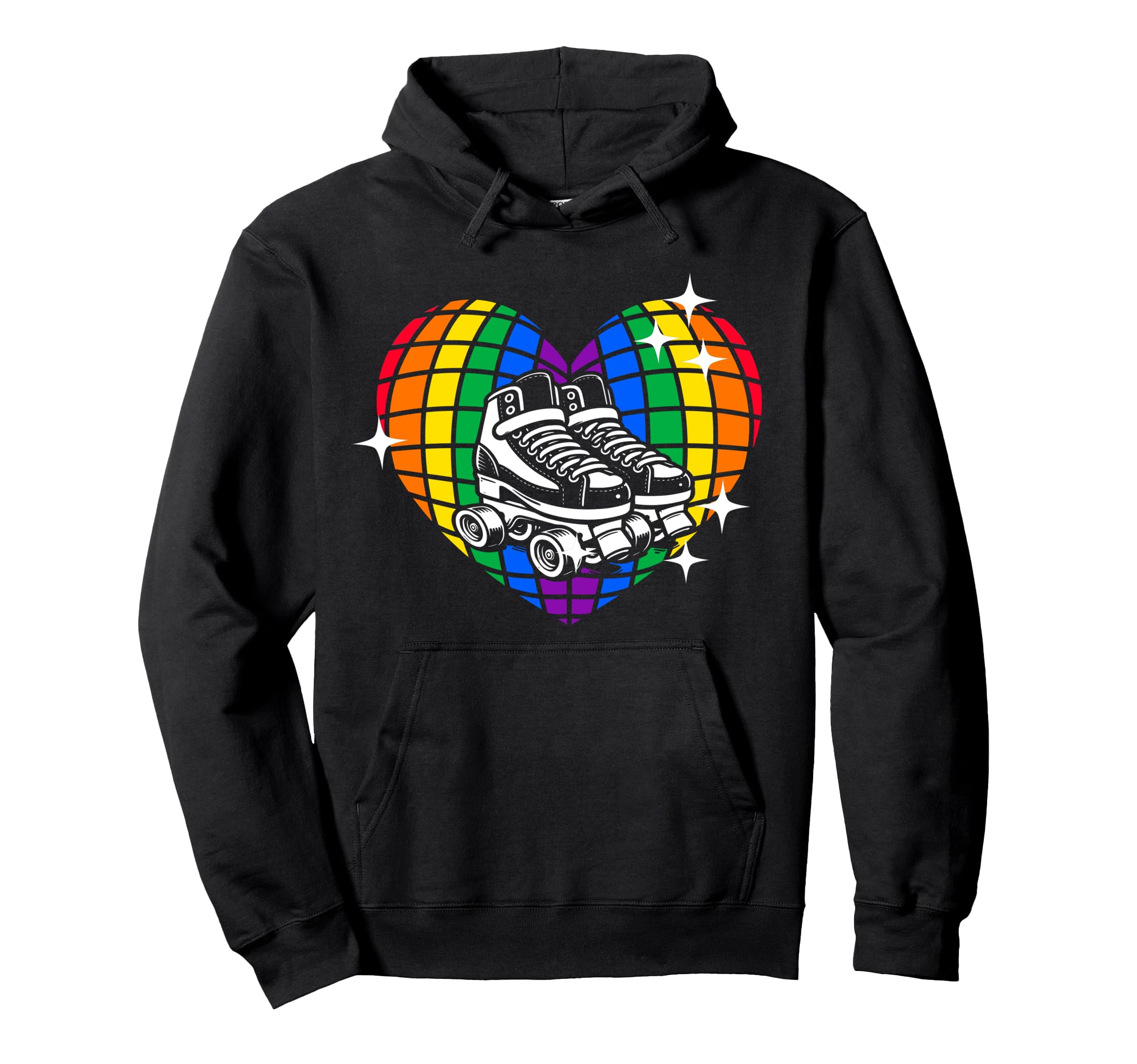 Roller Skating Skate 1970S Disco Ball Hoodie - Trendy Graphic Men Women - T-Shirt, Sweatshirt, Hoodie