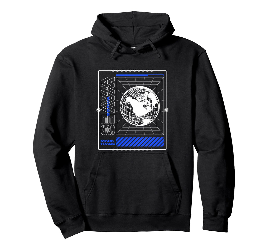 Waves Tech Future Aesthetic Edgy Hoodie - Trendy Graphic Men Women - T-Shirt, Sweatshirt, Hoodie