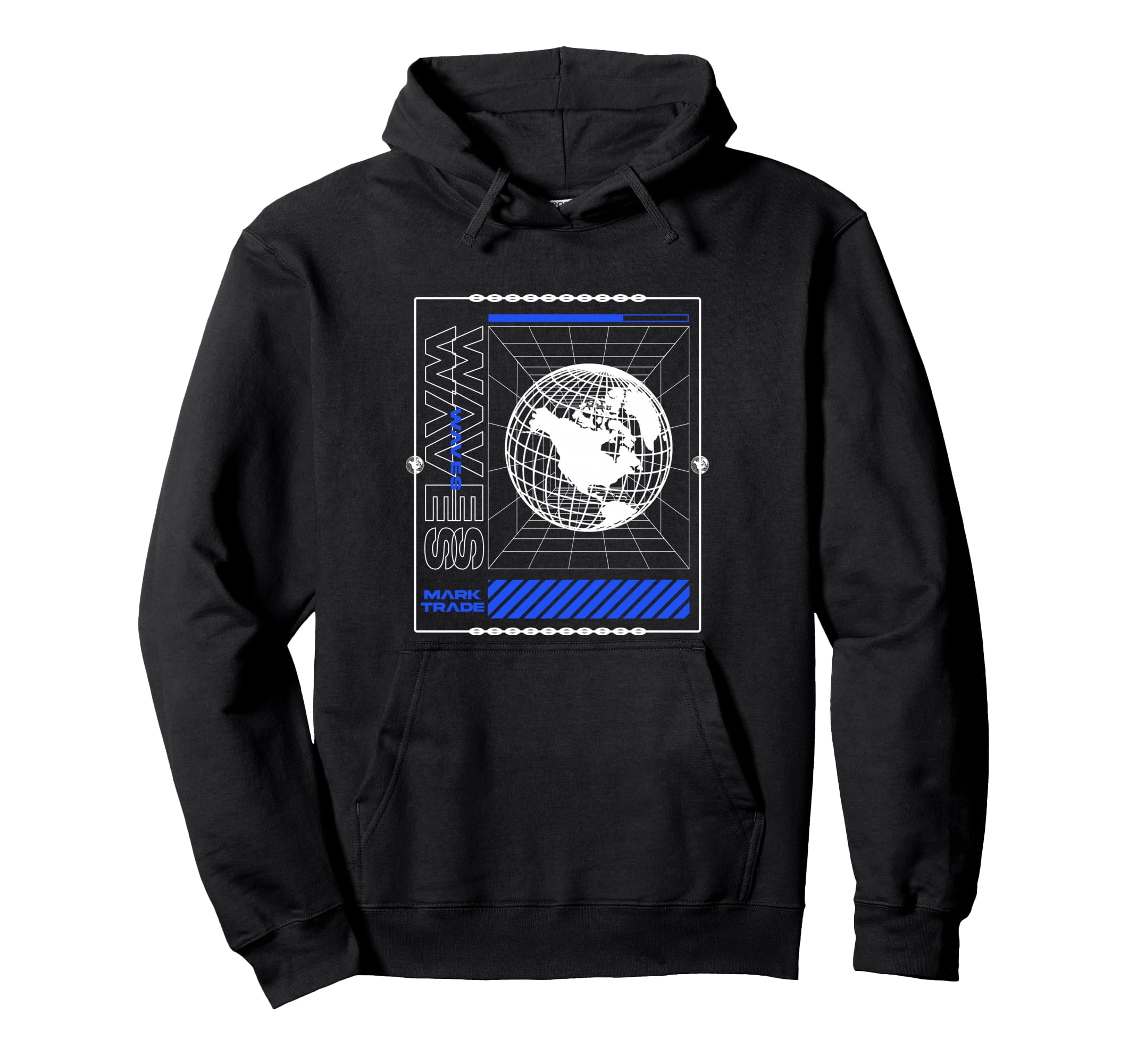 Waves Tech Future Aesthetic Edgy Hoodie - Trendy Graphic Men Women - T-Shirt, Sweatshirt, Hoodie