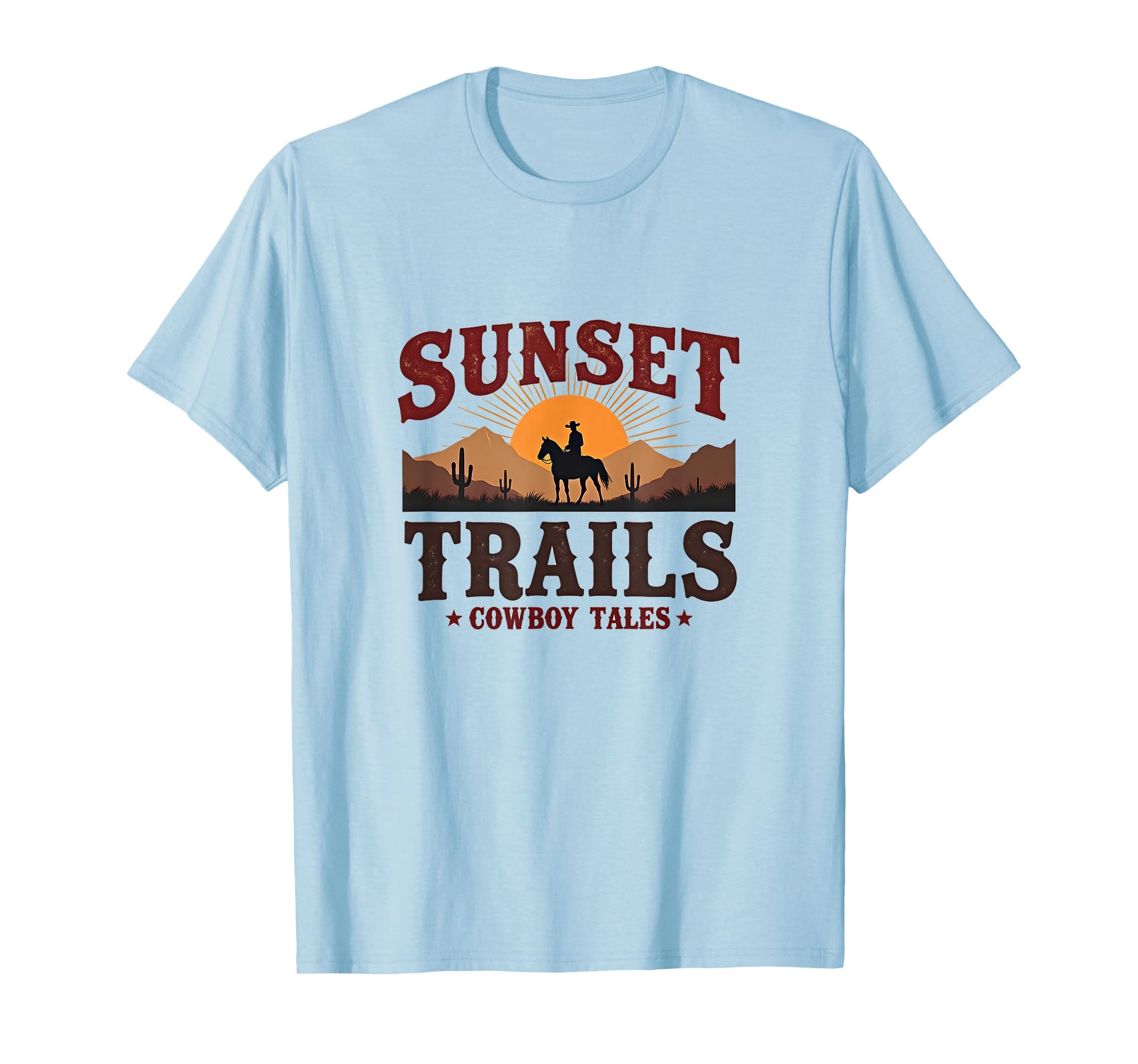 Sunset Trails Custom Cowboy Tales T-Shirt - Custom Art Print Men Women - T-Shirt, Sweatshirt, Hoodie