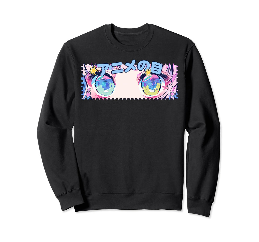 Kawaii Anime Eyes Y2K Japanese Sweatshirt - Casual Everyday Wear Men Women - T-Shirt, Sweatshirt, Hoodie